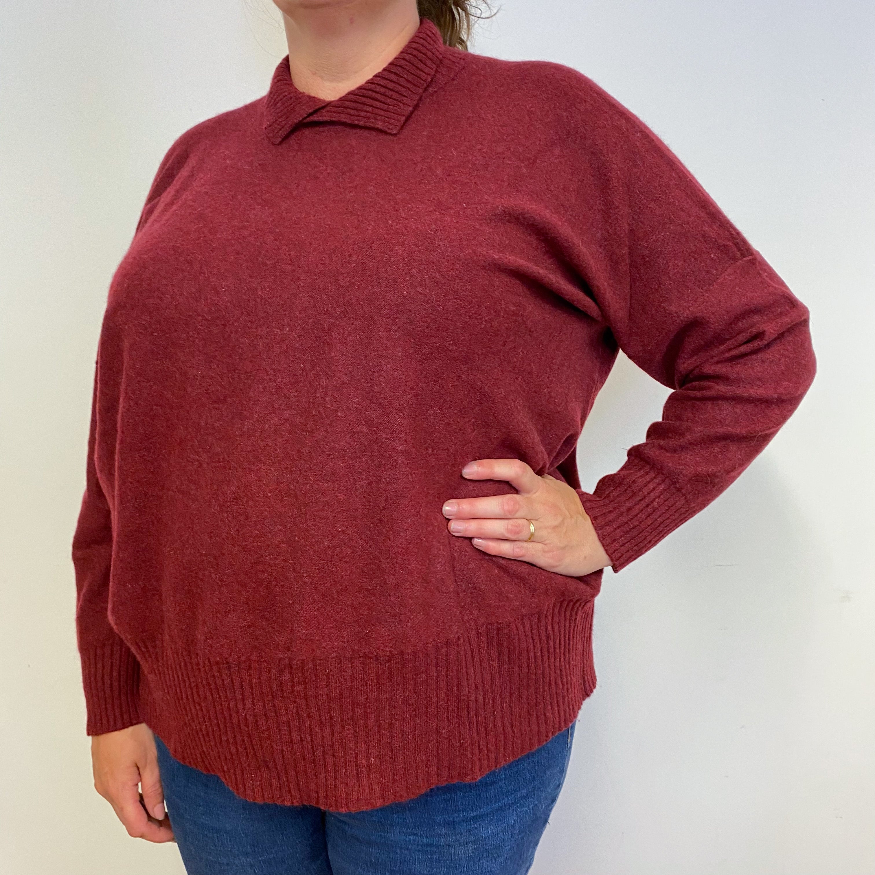 Slouchy Wine Red Jumper Extra Large