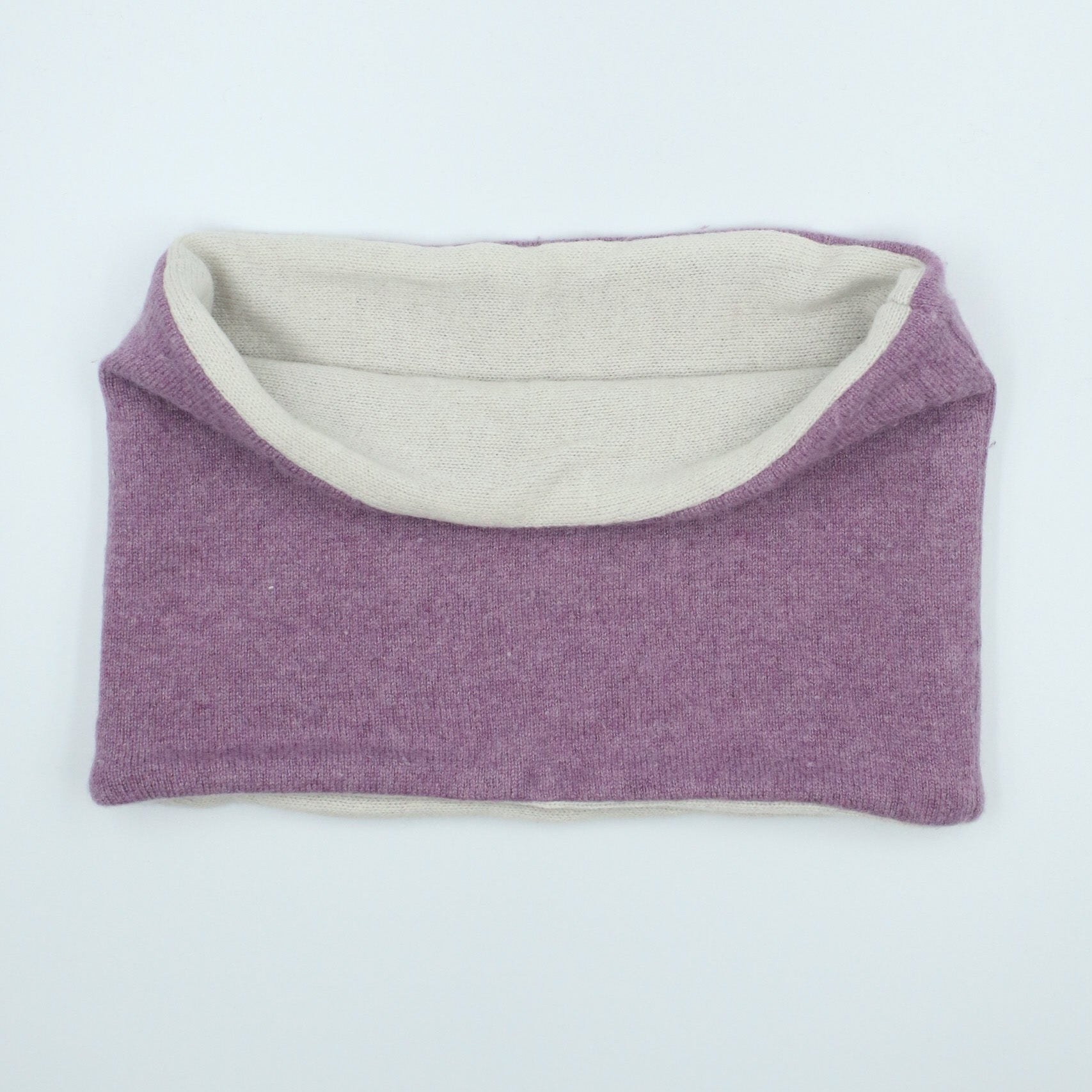 Mauve and Winter White Neck Warmer