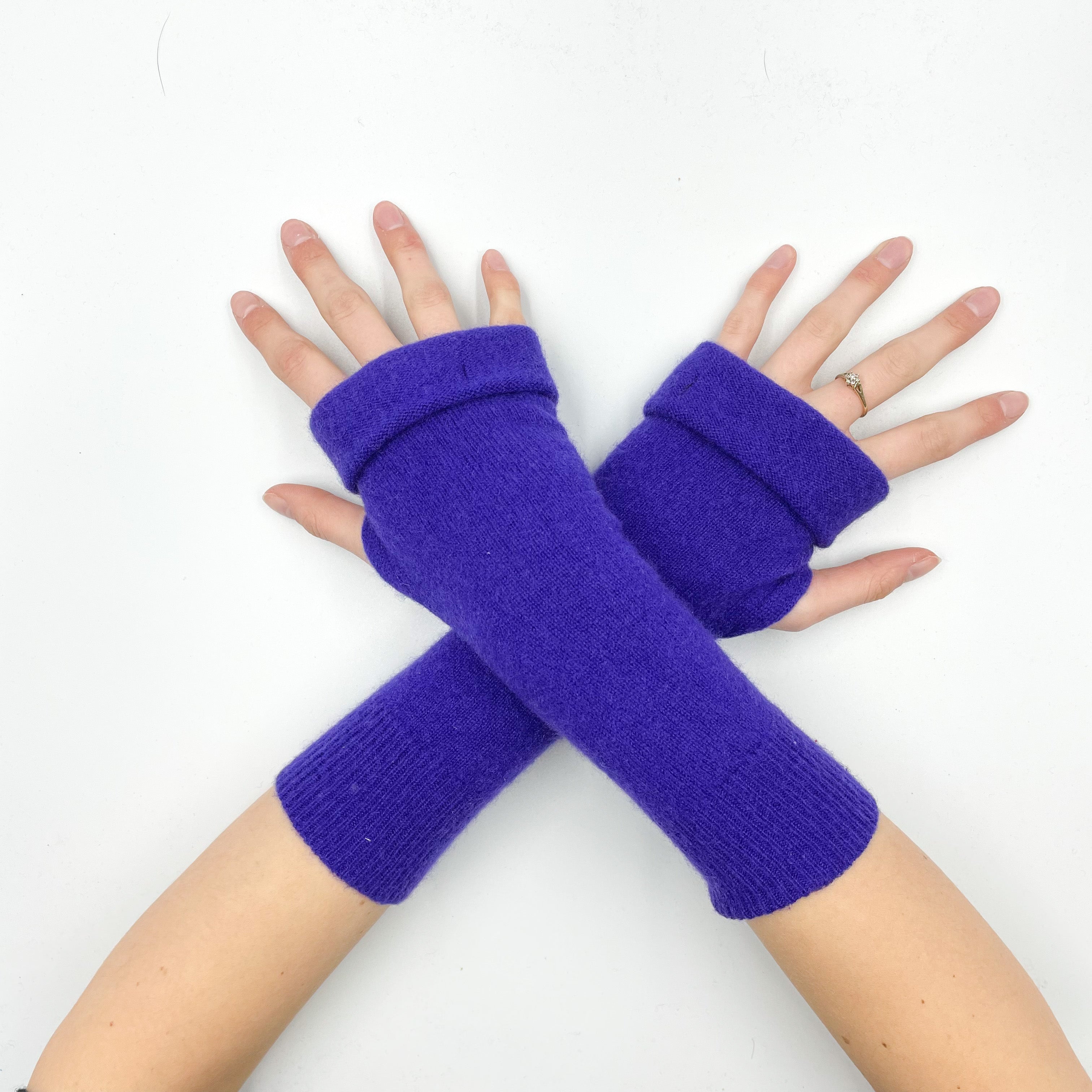 Electric Purple Fingerless Gloves