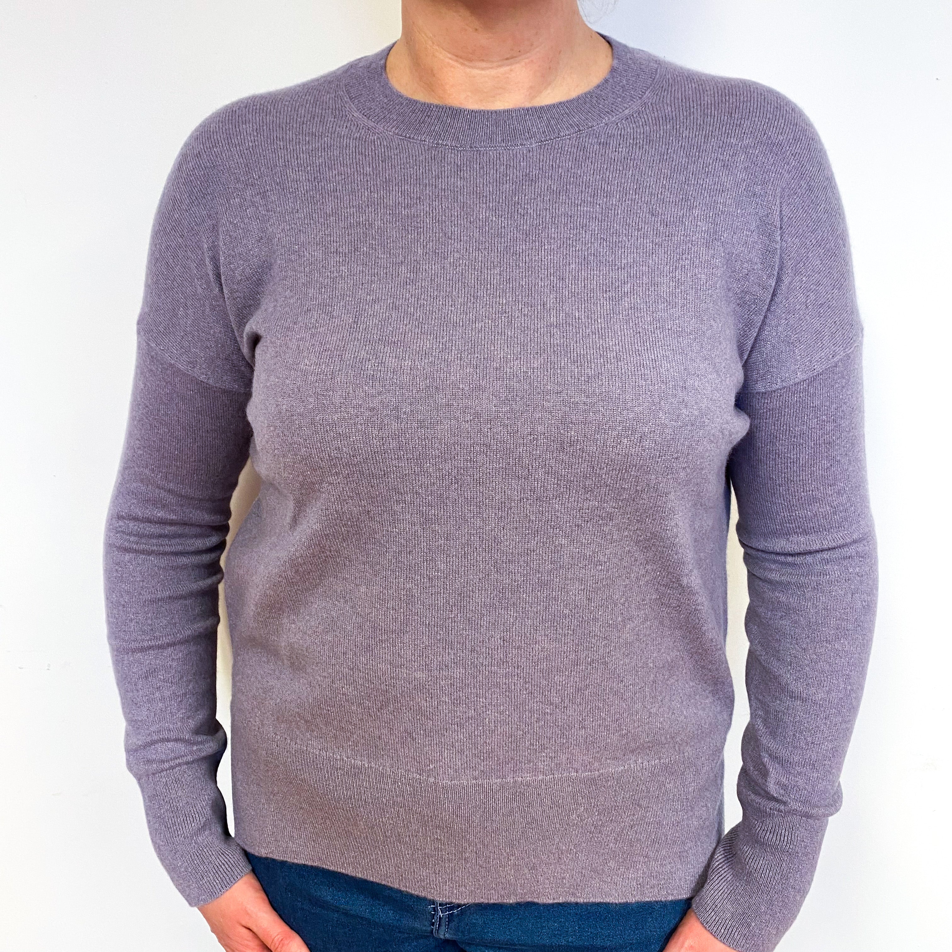 Theory Soft Purple Cashmere Crew Neck Jumper Large