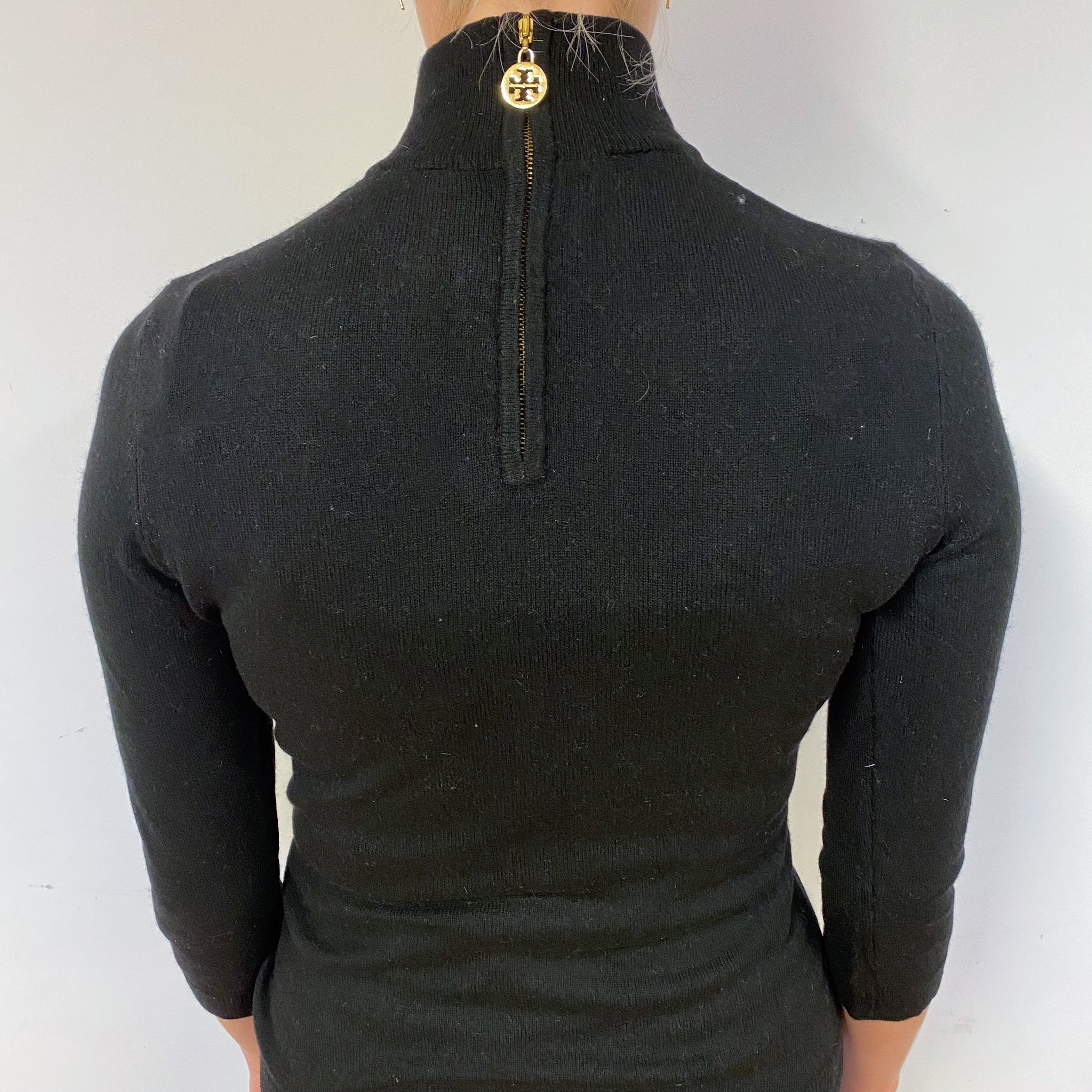 Tory Burch Black Cashmere Polo Neck Jumper Small