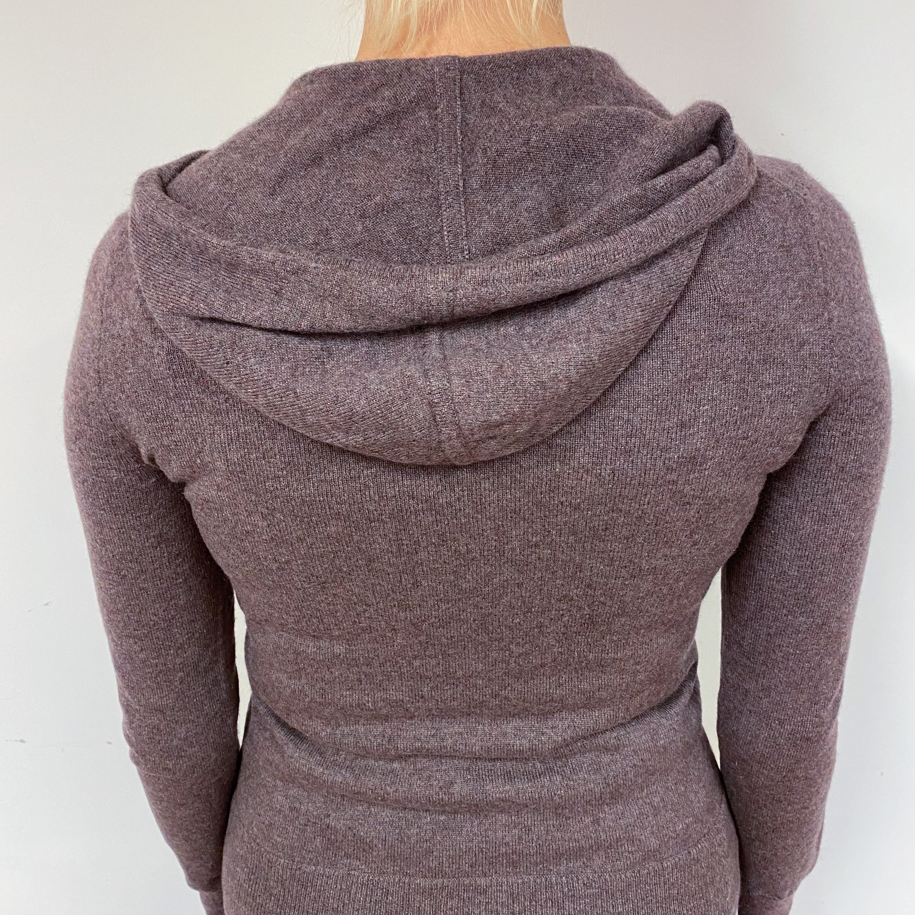 Slate Purple Cashmere Hoodie Jumper Small