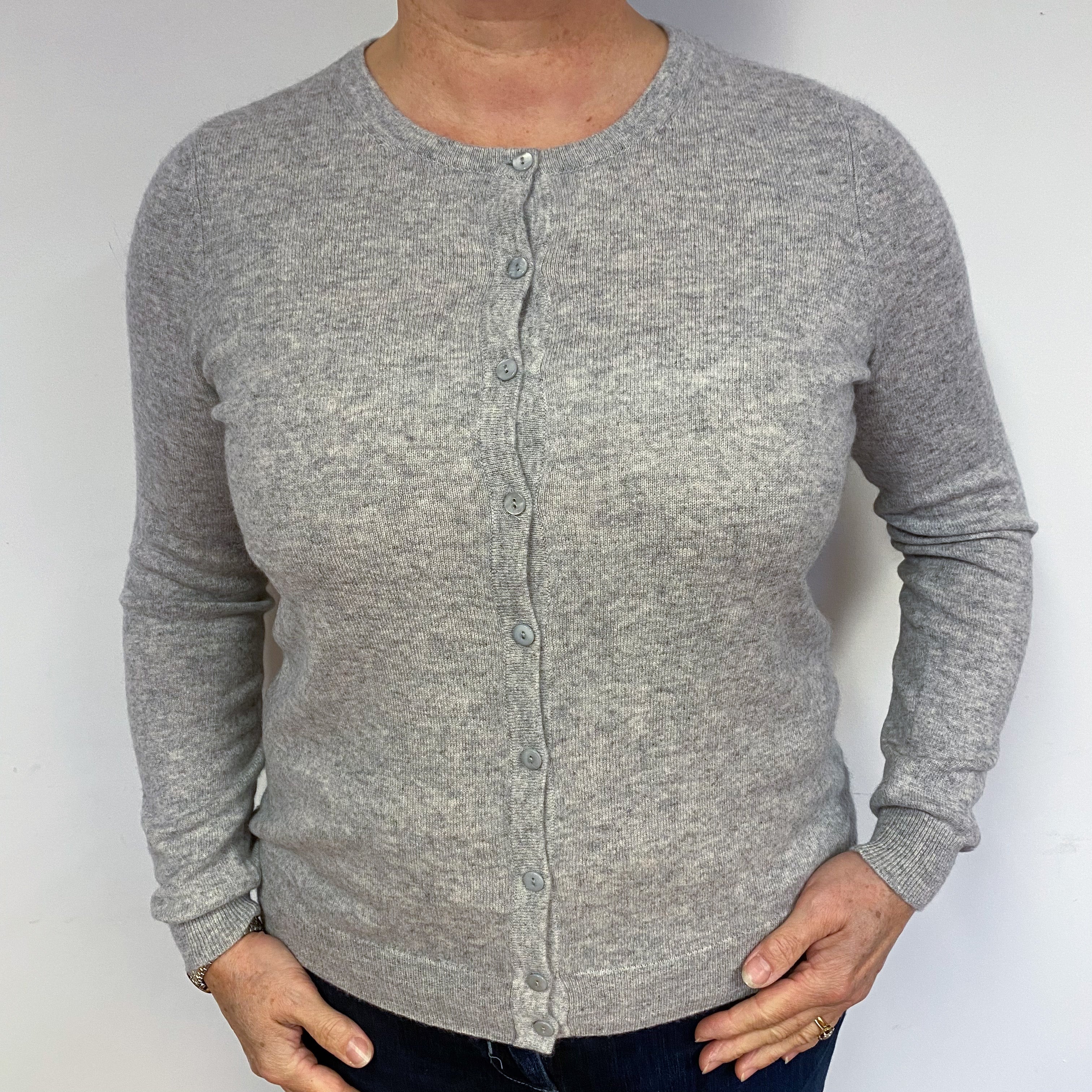Smoke Grey Cashmere Cardigan Large