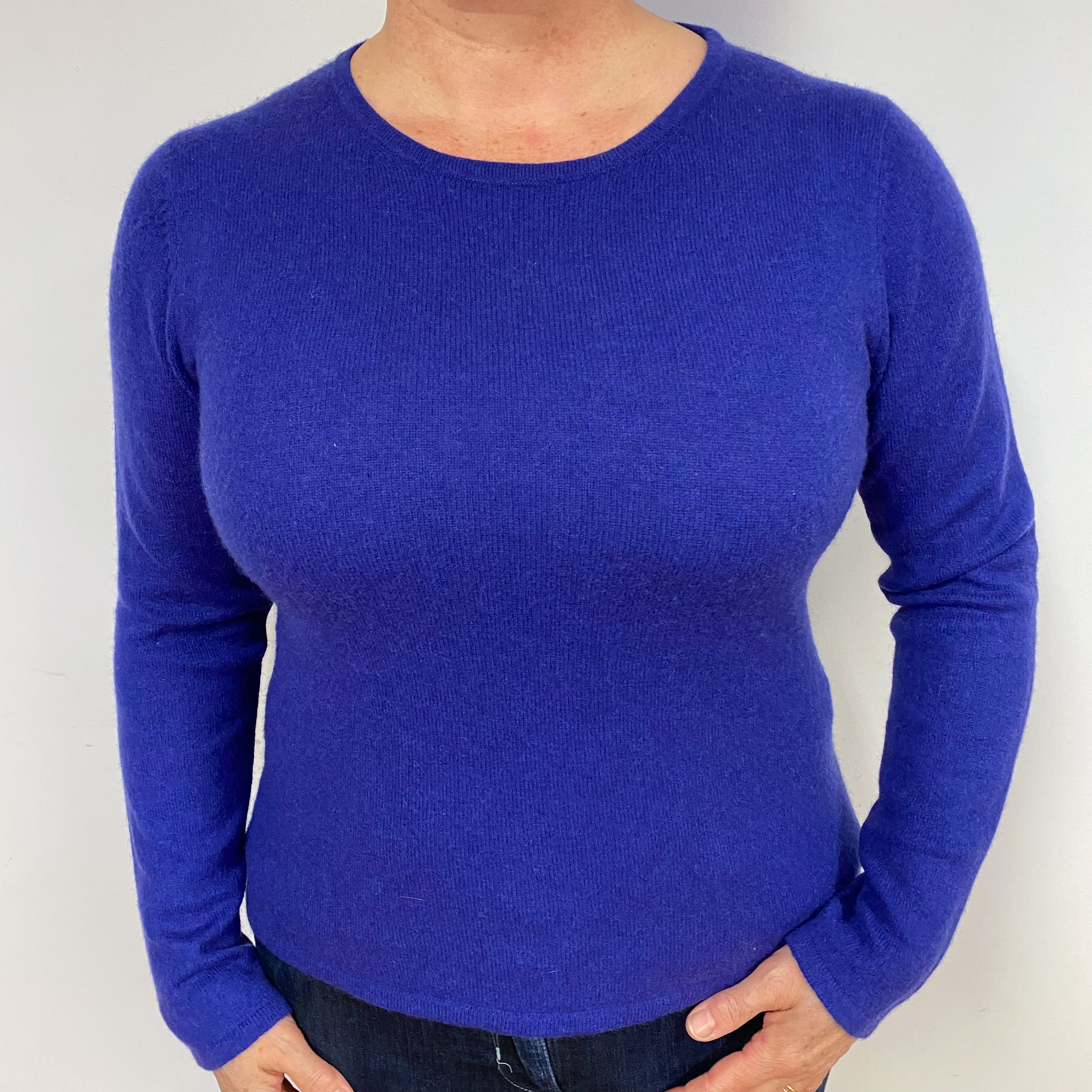 Admiral Blue Cashmere Crew Neck Jumper Large