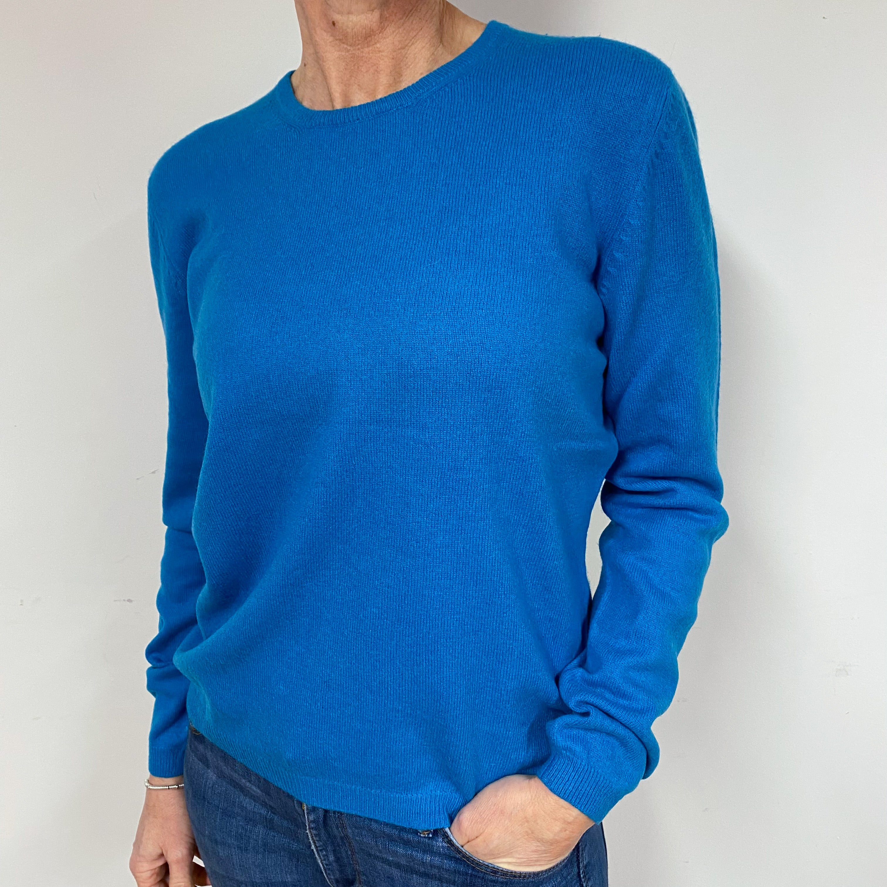 Turquoise Blue Cashmere Crew Neck Jumper Medium