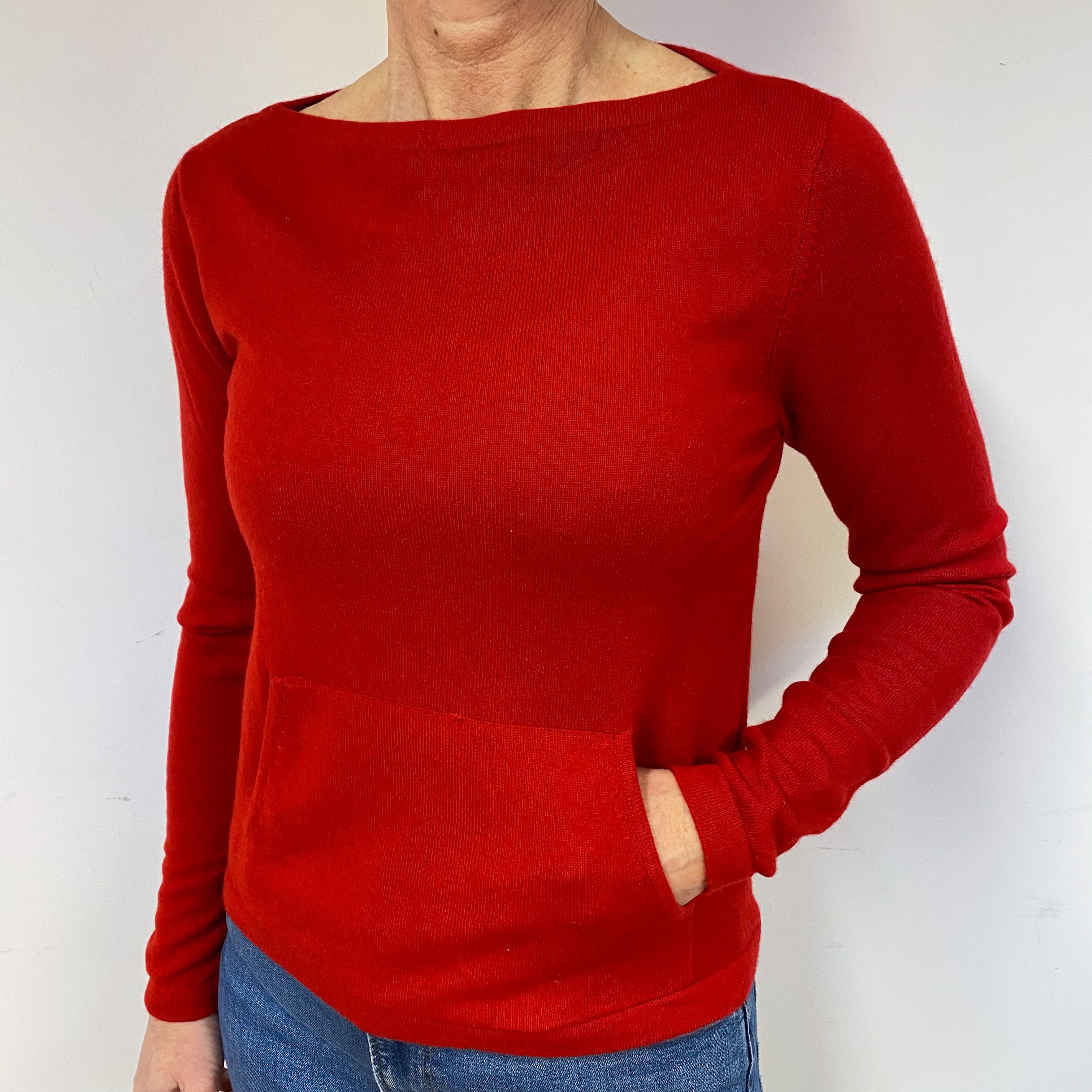 Berry Red Cashmere Crew Neck Jumper Medium