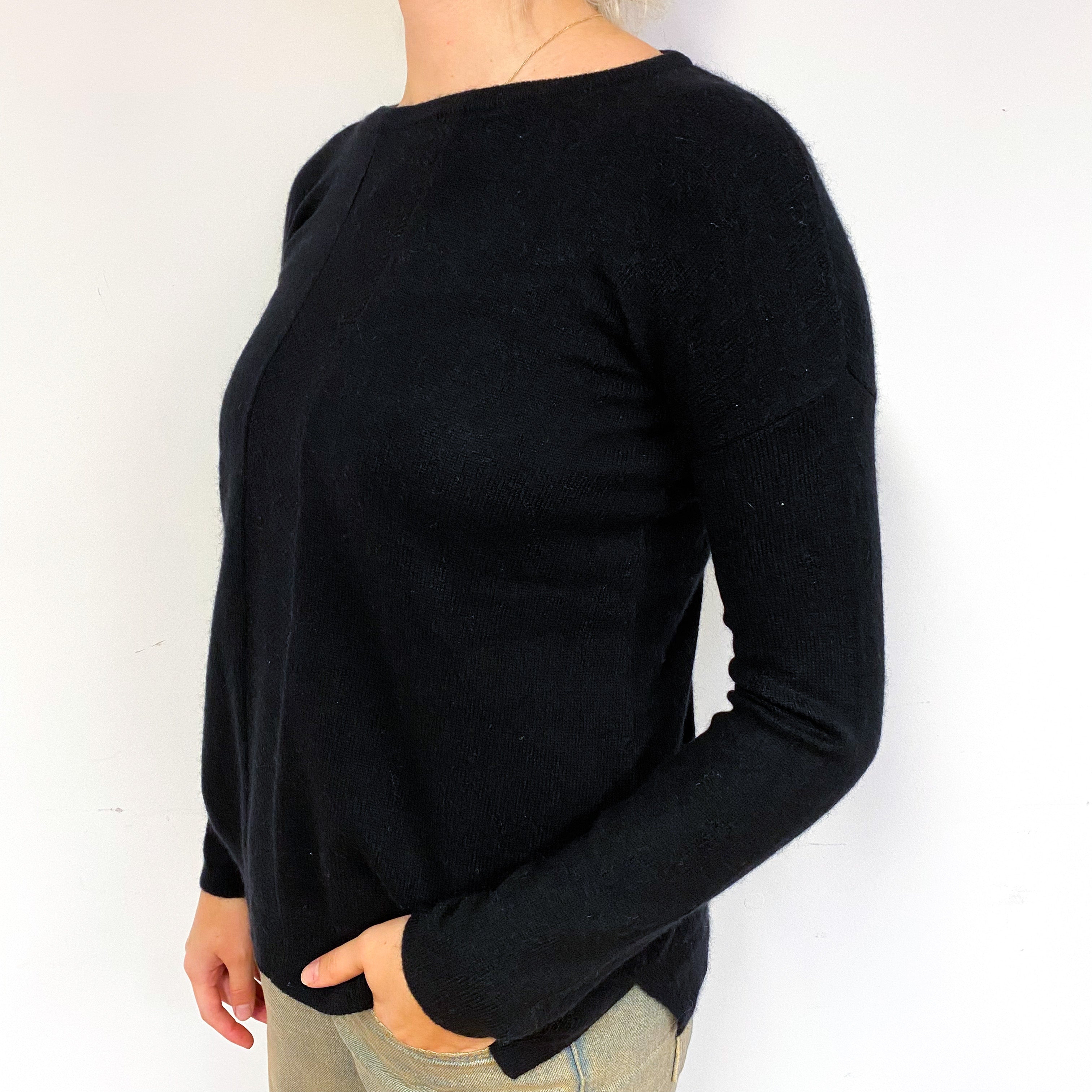 Black Cashmere Crew Neck Jumper Small