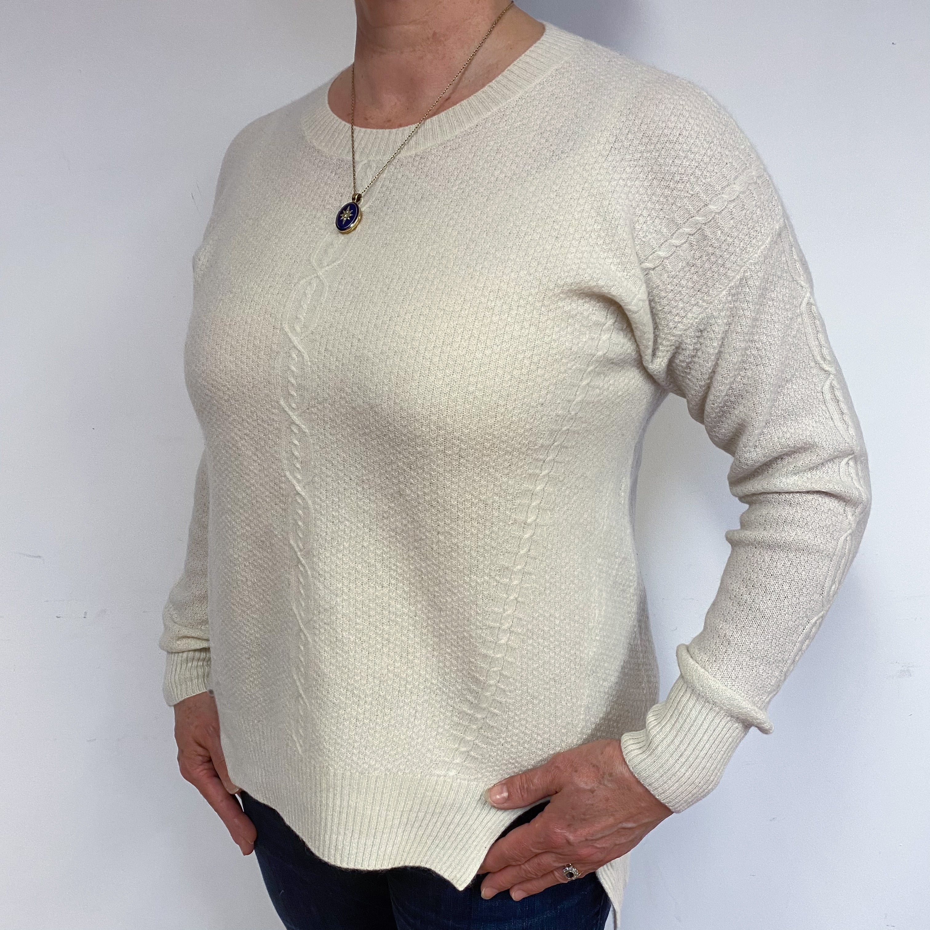 Cream Cashmere Crew Neck Jumper Large