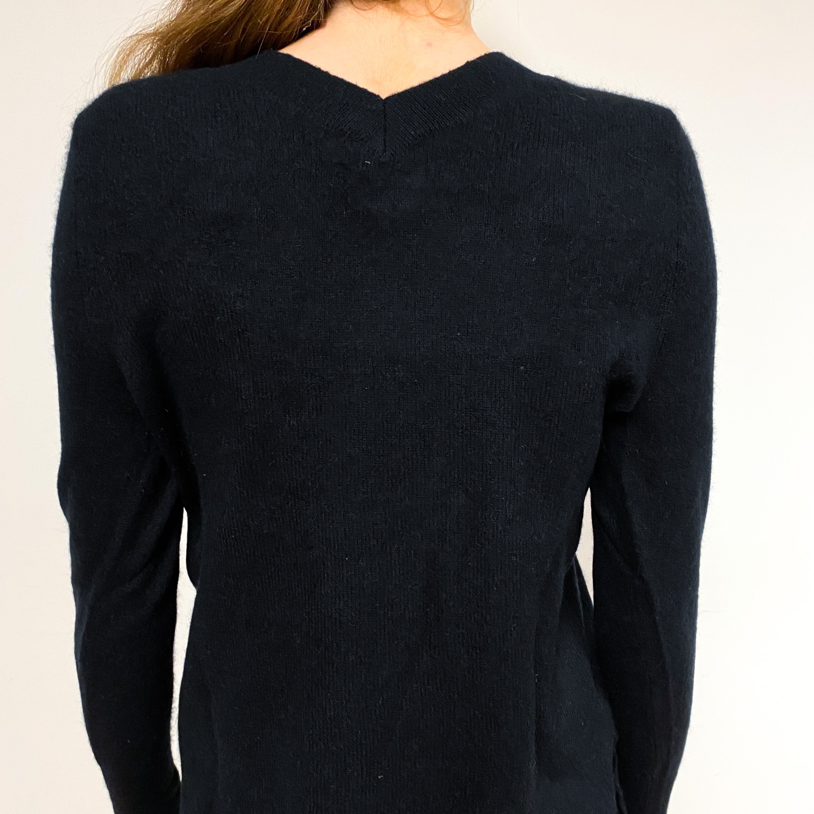 Black Cashmere V-Neck Jumper Extra Small