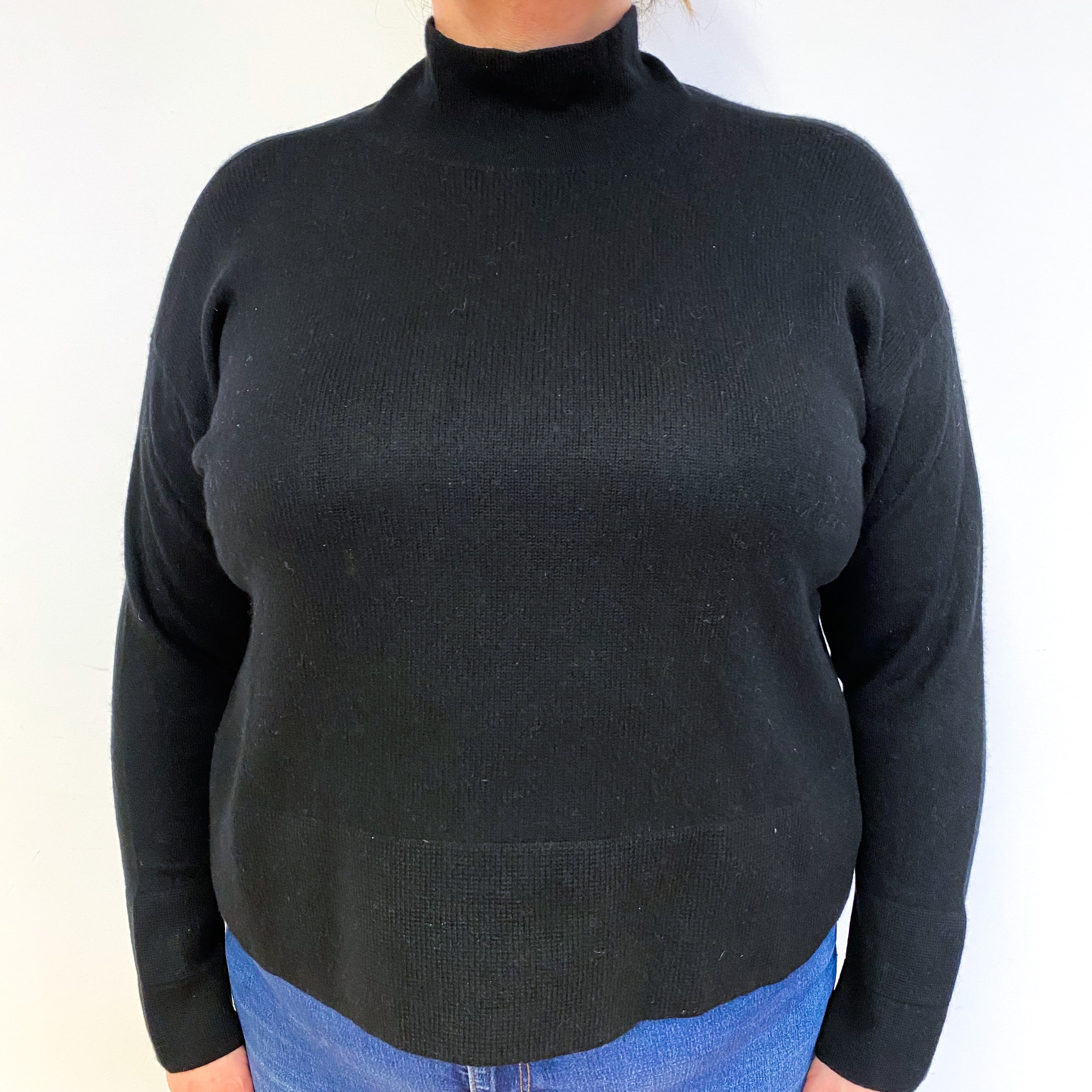 Black Cashmere Turtle Neck Jumper Extra Large