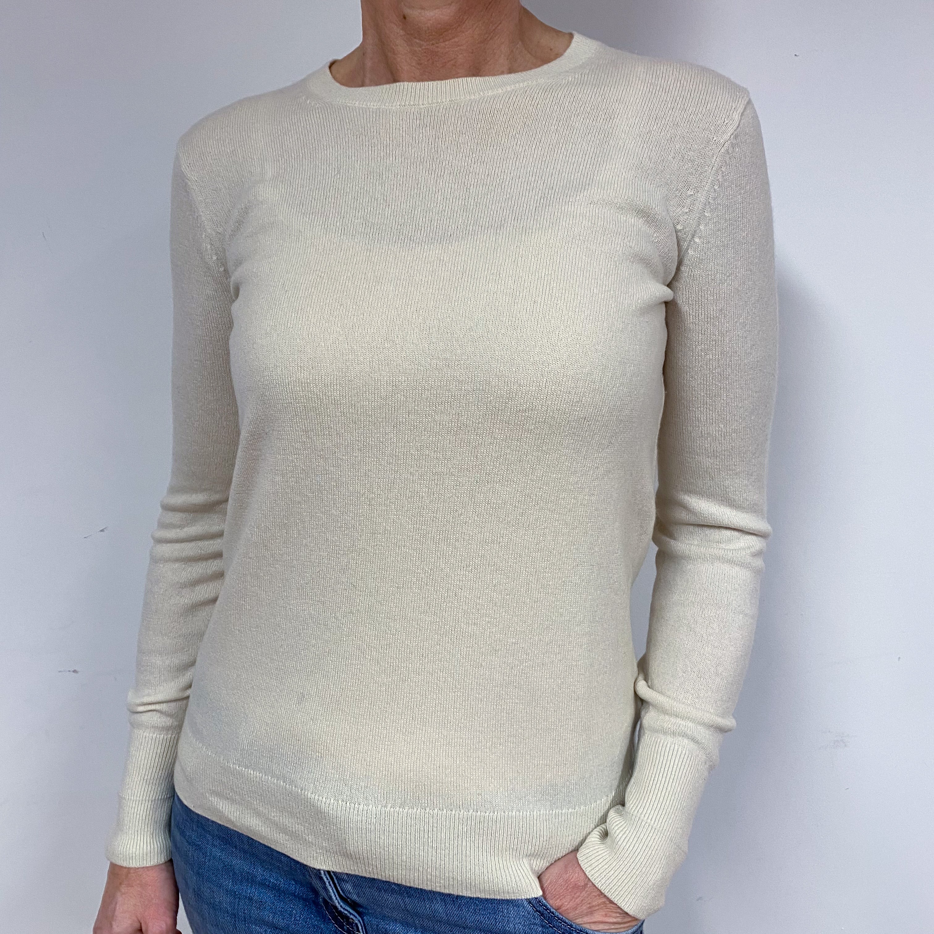 Cream Cashmere Crew Neck Jumper Medium