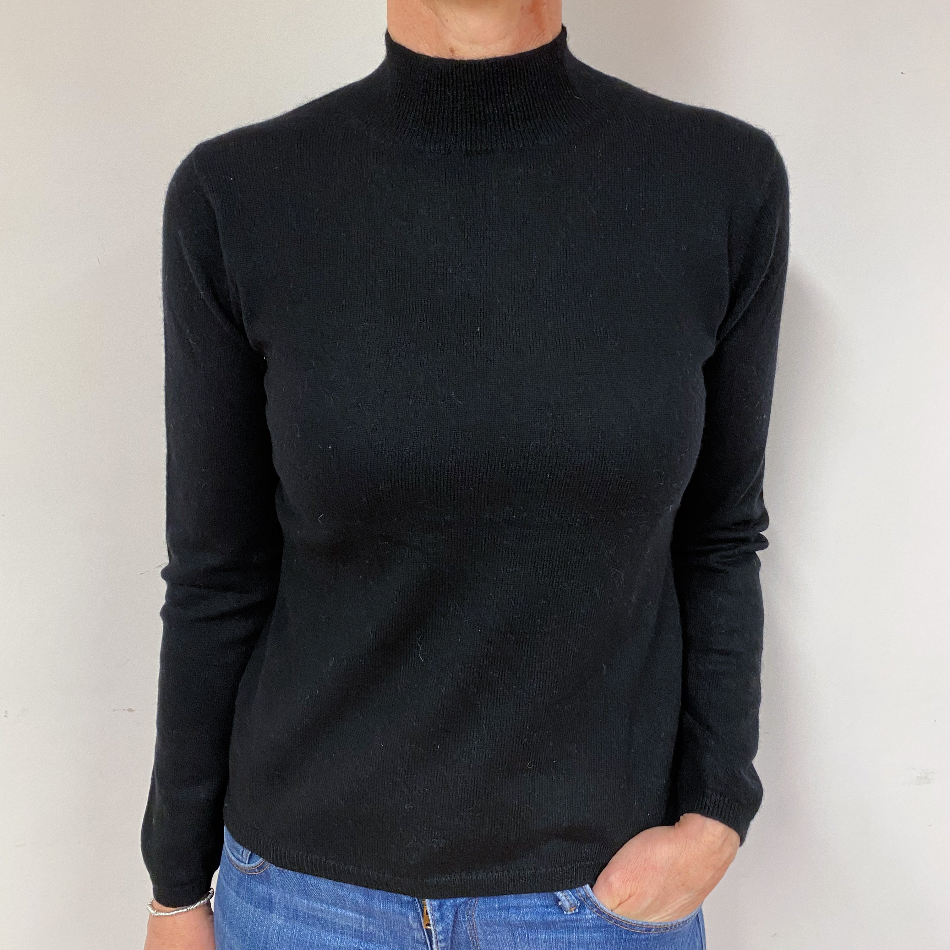Black Cashmere Turtle Neck Jumper Medium