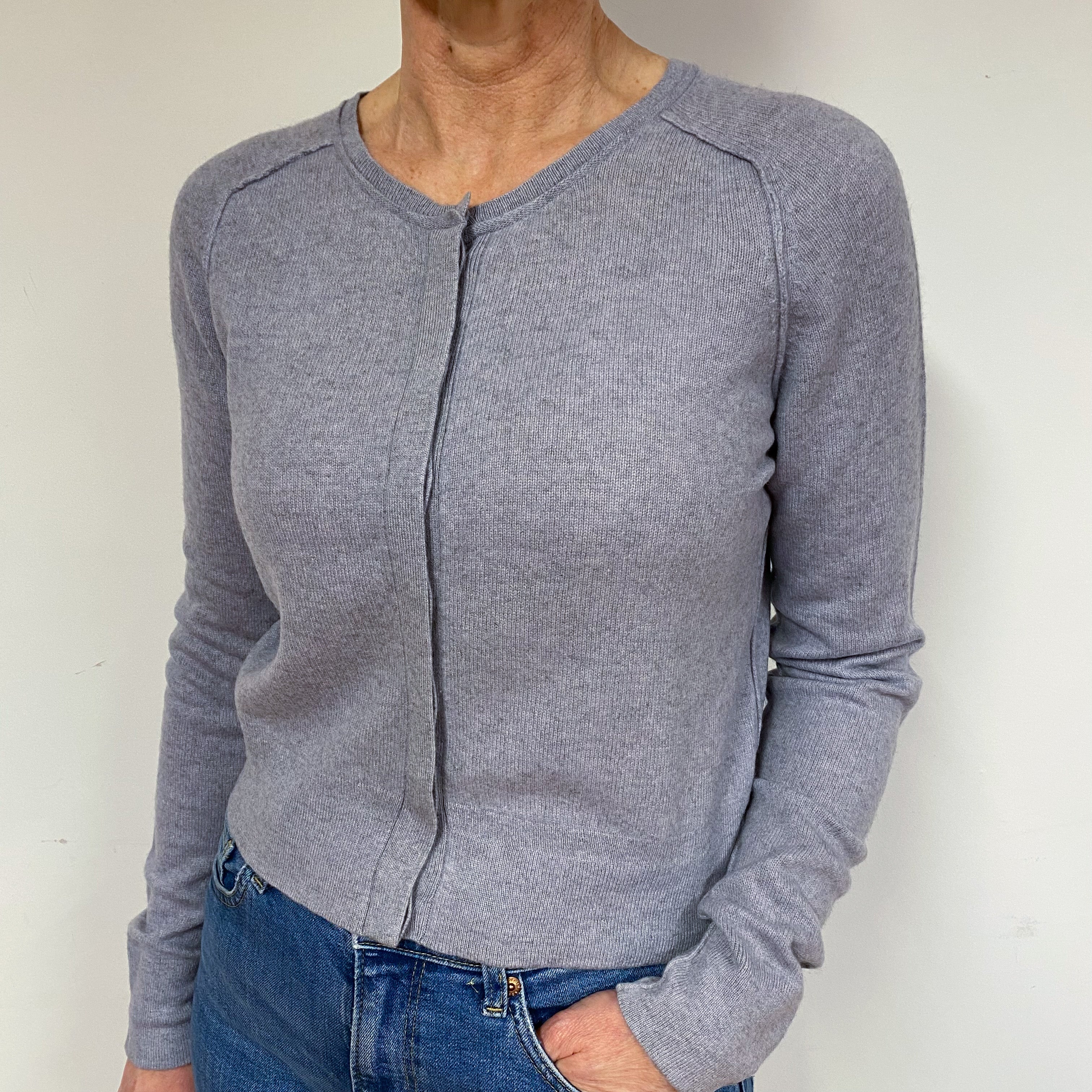 Slate Purple Cashmere Cardigan Medium