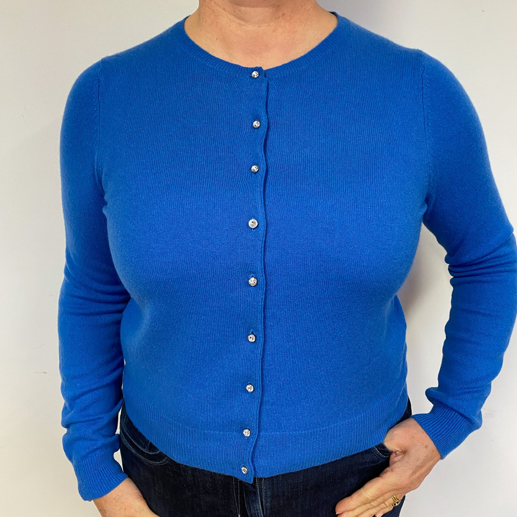 Azure Blue Cashmere Cardigan Large