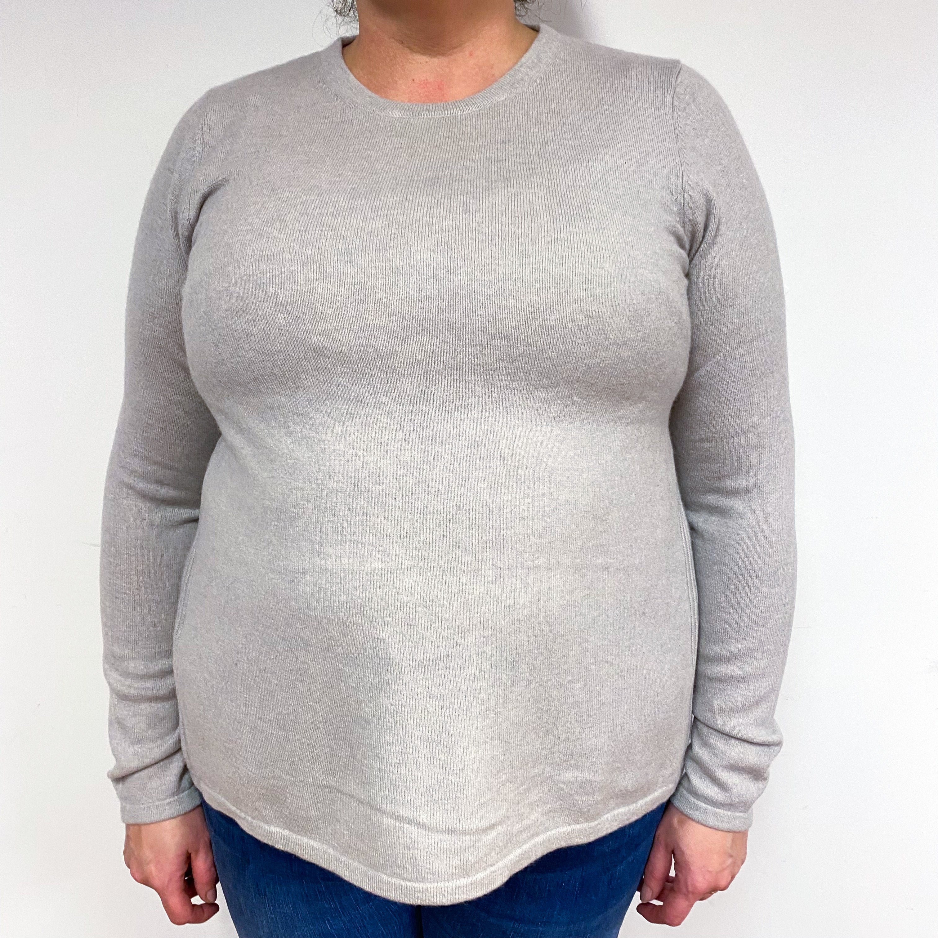 Sand Beige Cashmere Crew Neck Jumper Extra Large