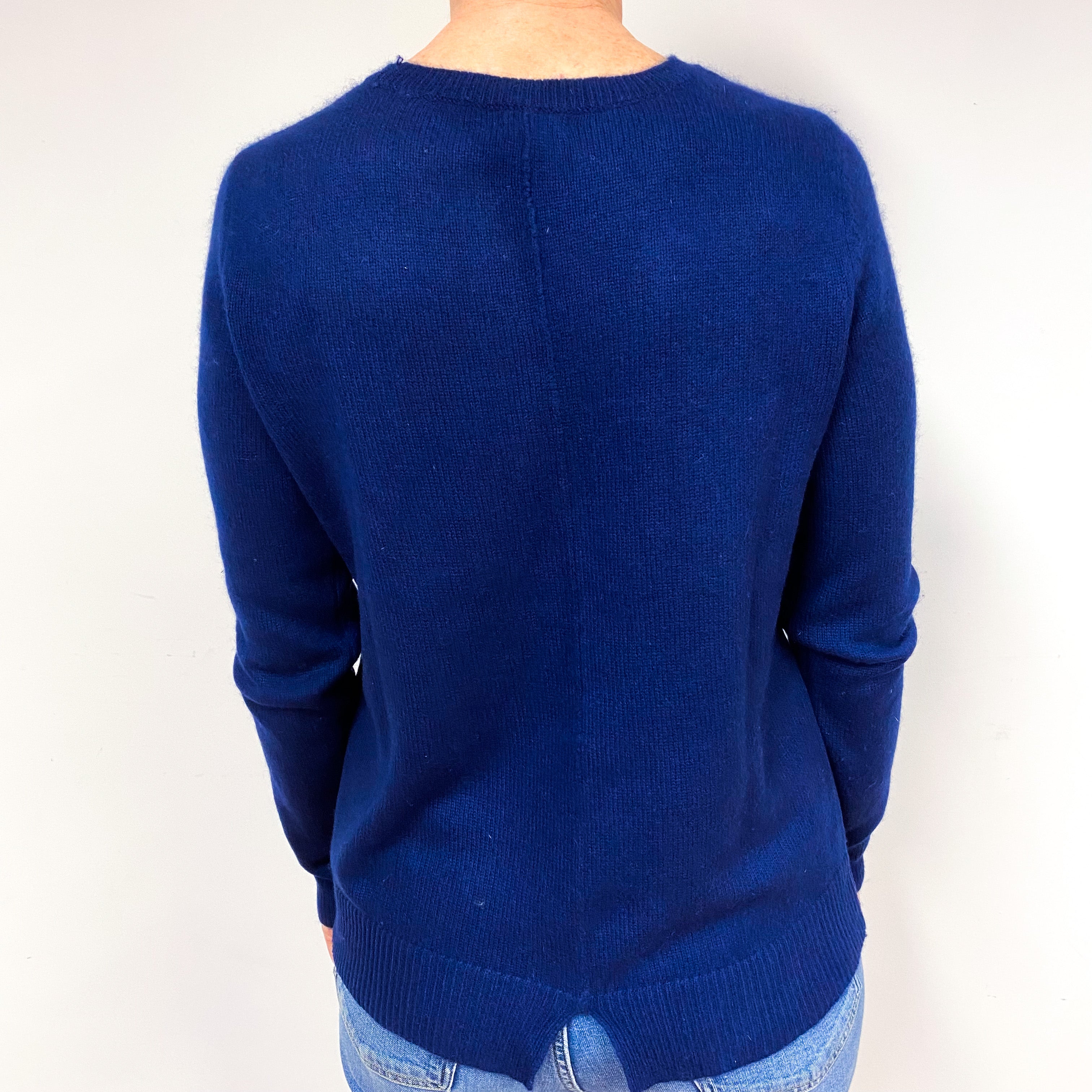 Navy Blue Cashmere Crew Neck Jumper Medium