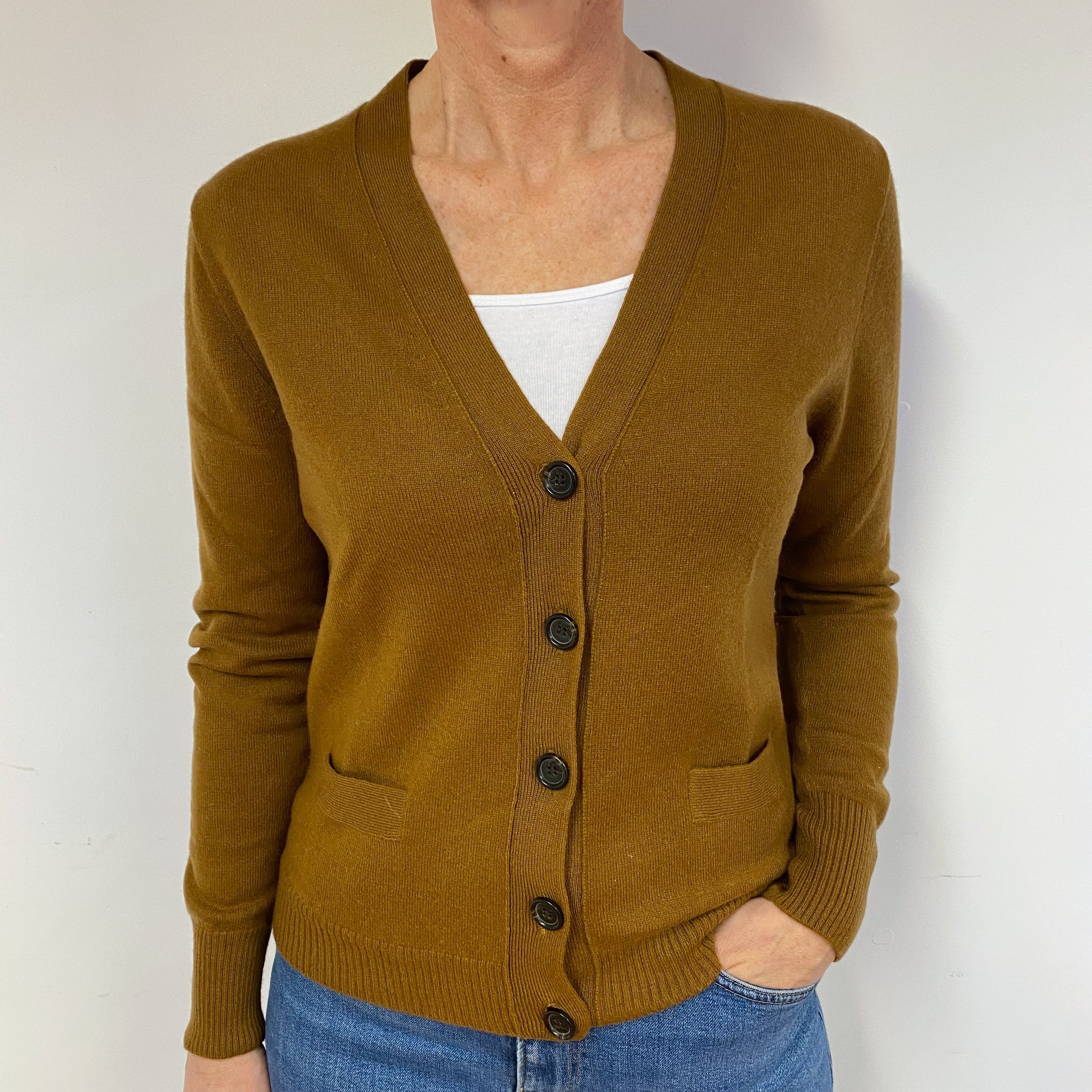 Tawny Brown Cashmere Cardigan Medium