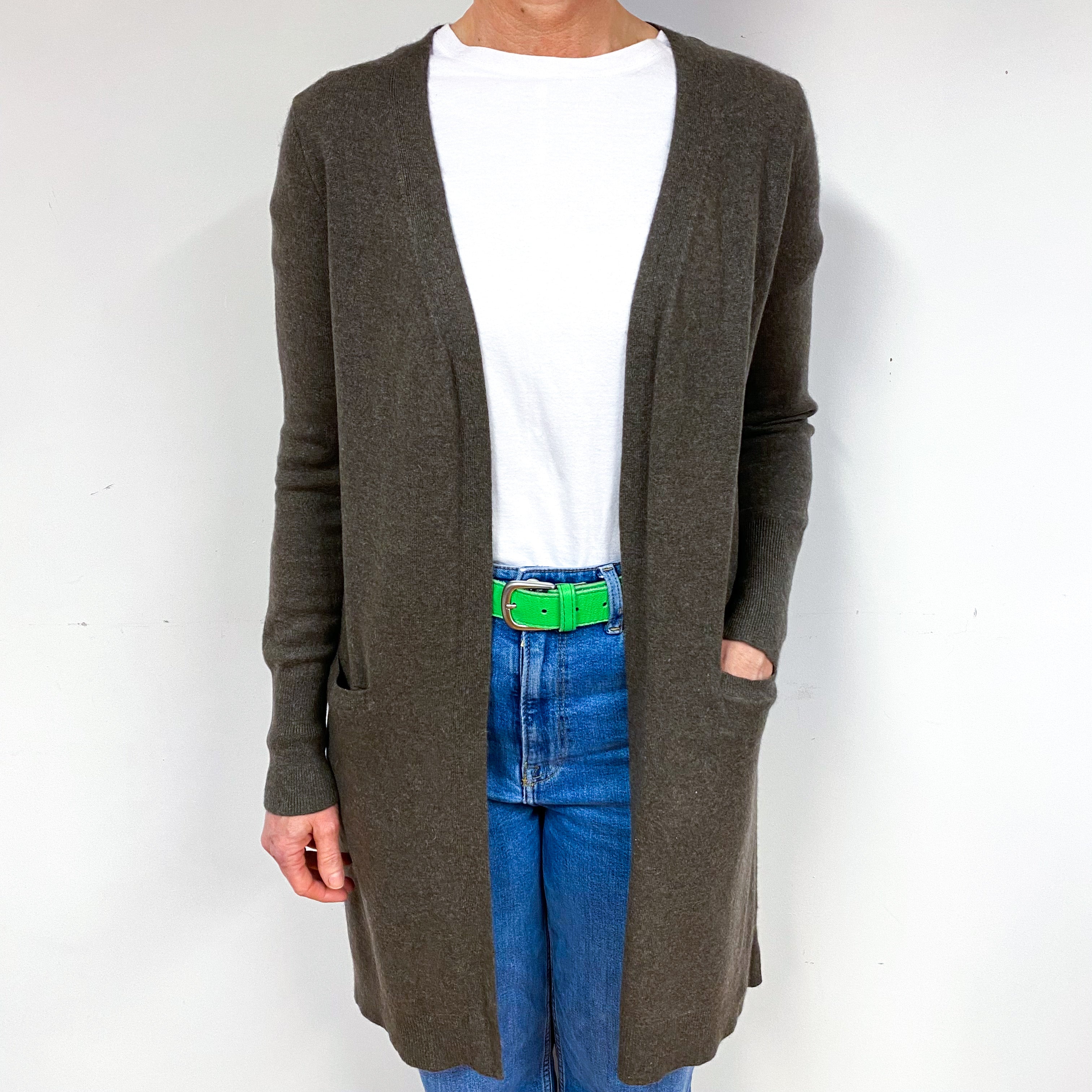 Donkey Brown Cashmere Edge to Edge Cardigan Medium