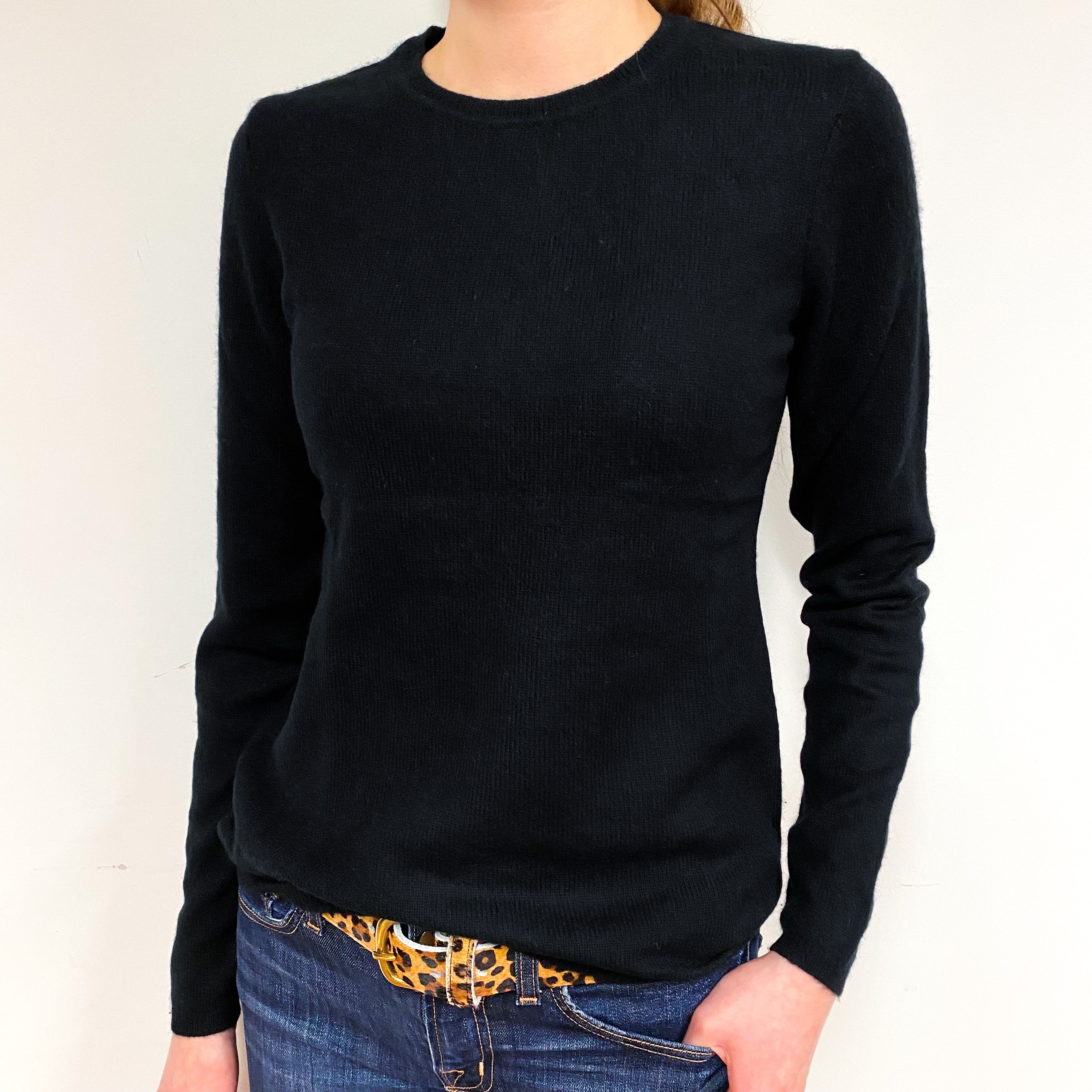 Black Cashmere Crew Neck Jumper Extra Small