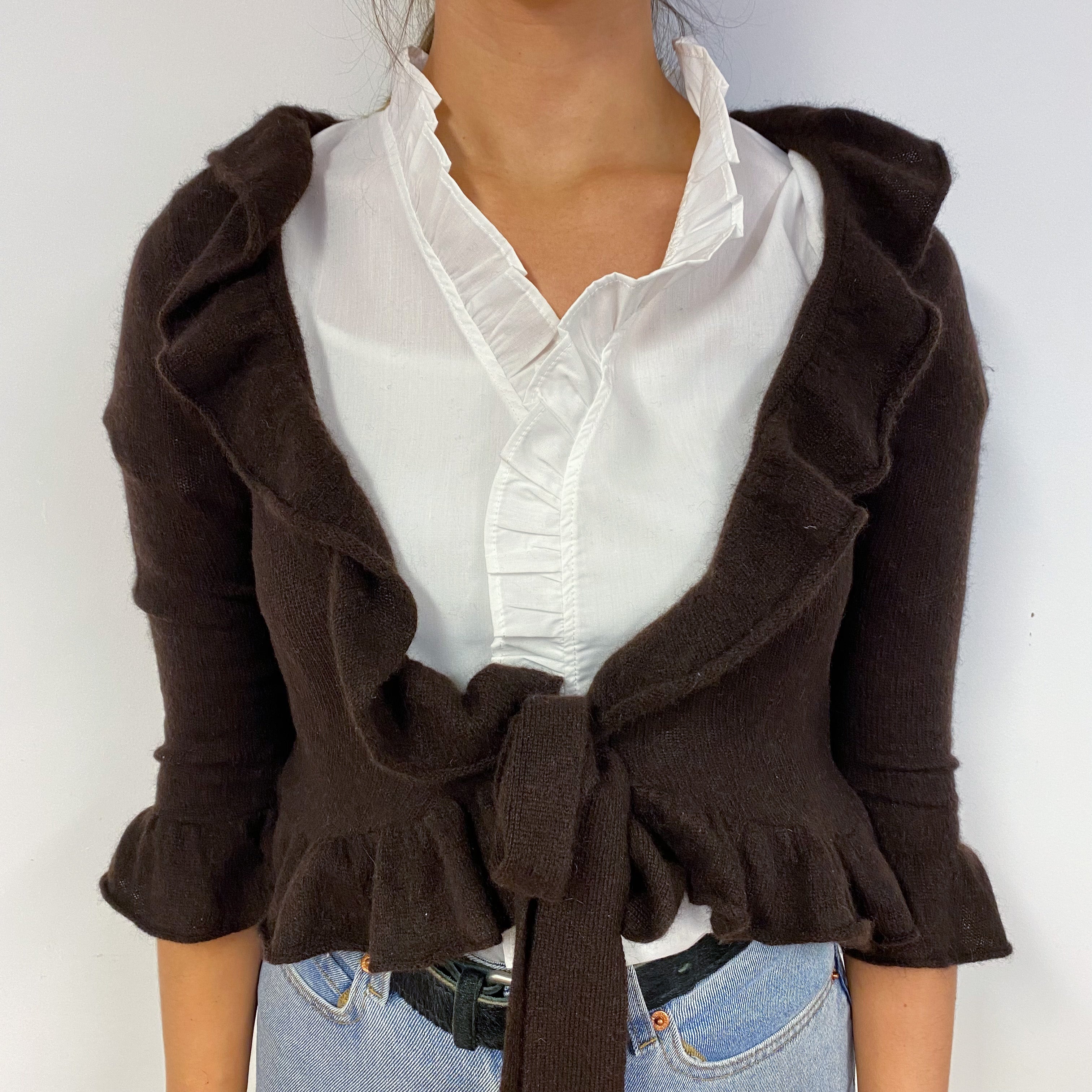 Juicy Couture Chocolate Brown Cashmere Cardigan Small