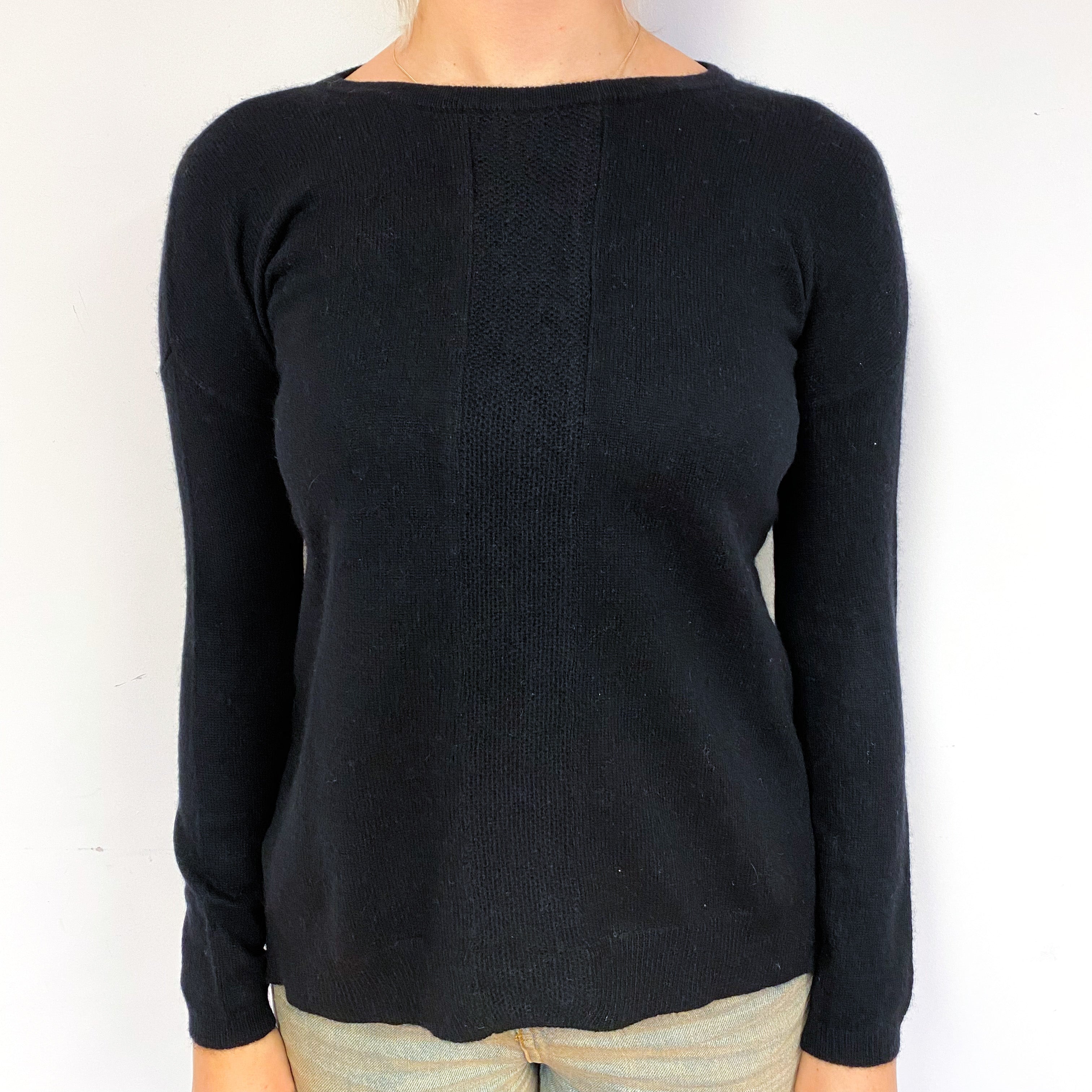 Black Cashmere Crew Neck Jumper Small