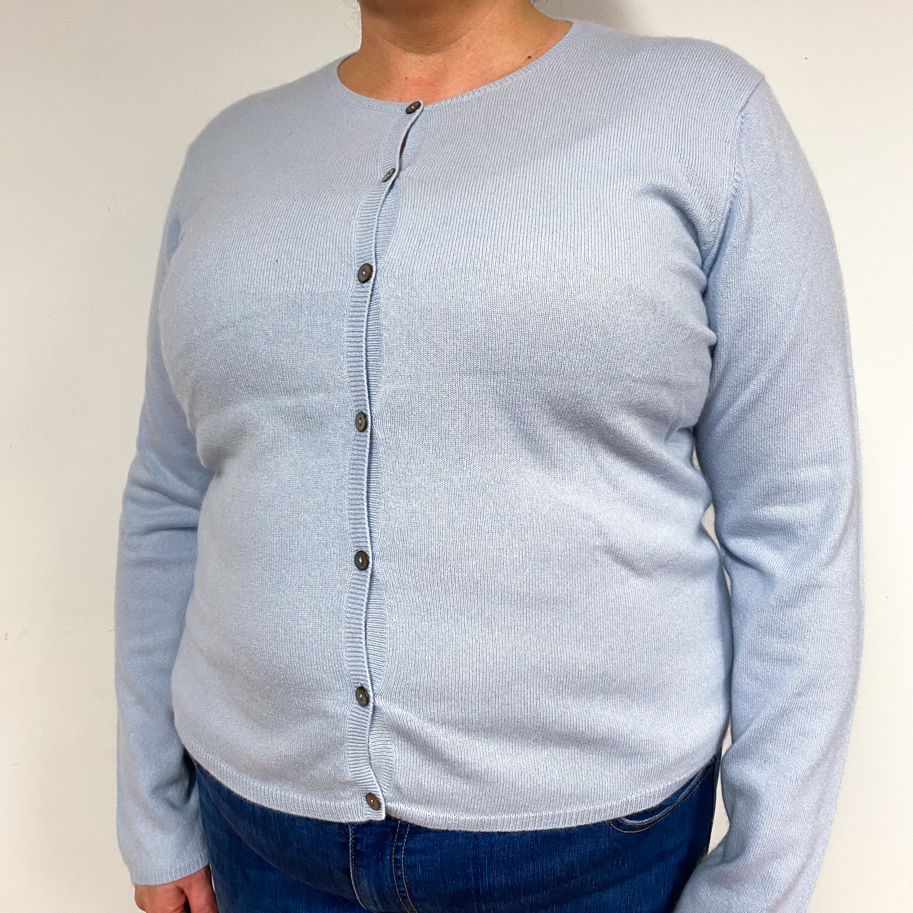 Light Blue Cashmere Cardigan Extra Large