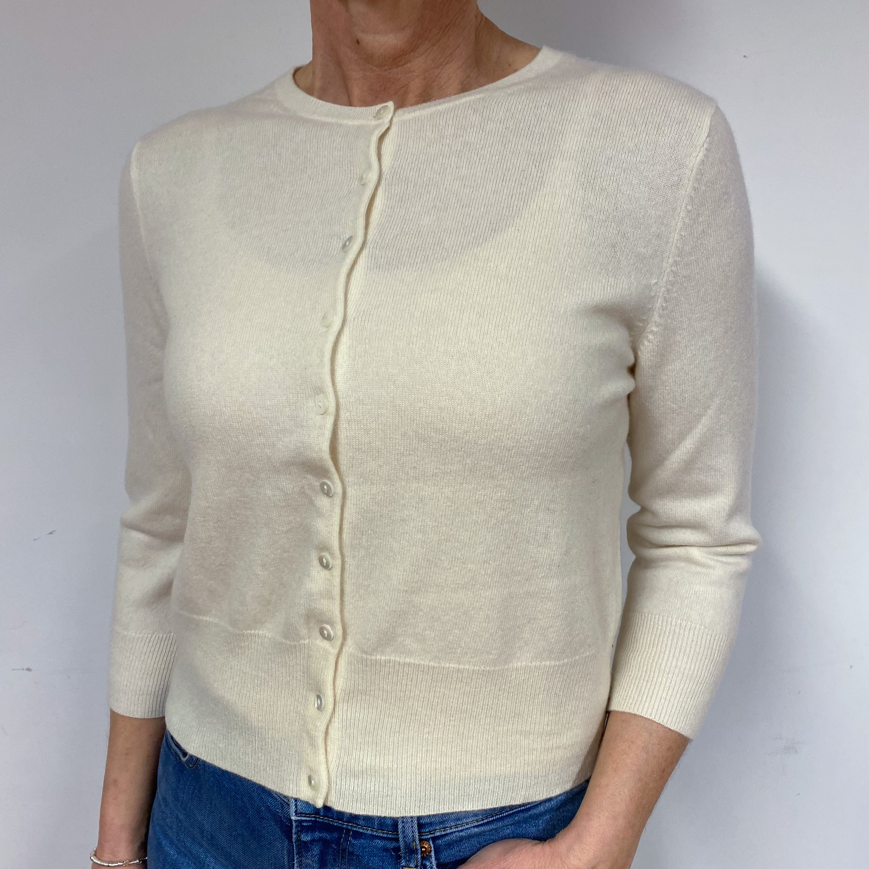 Vanilla Cream Cashmere Cardigan Medium