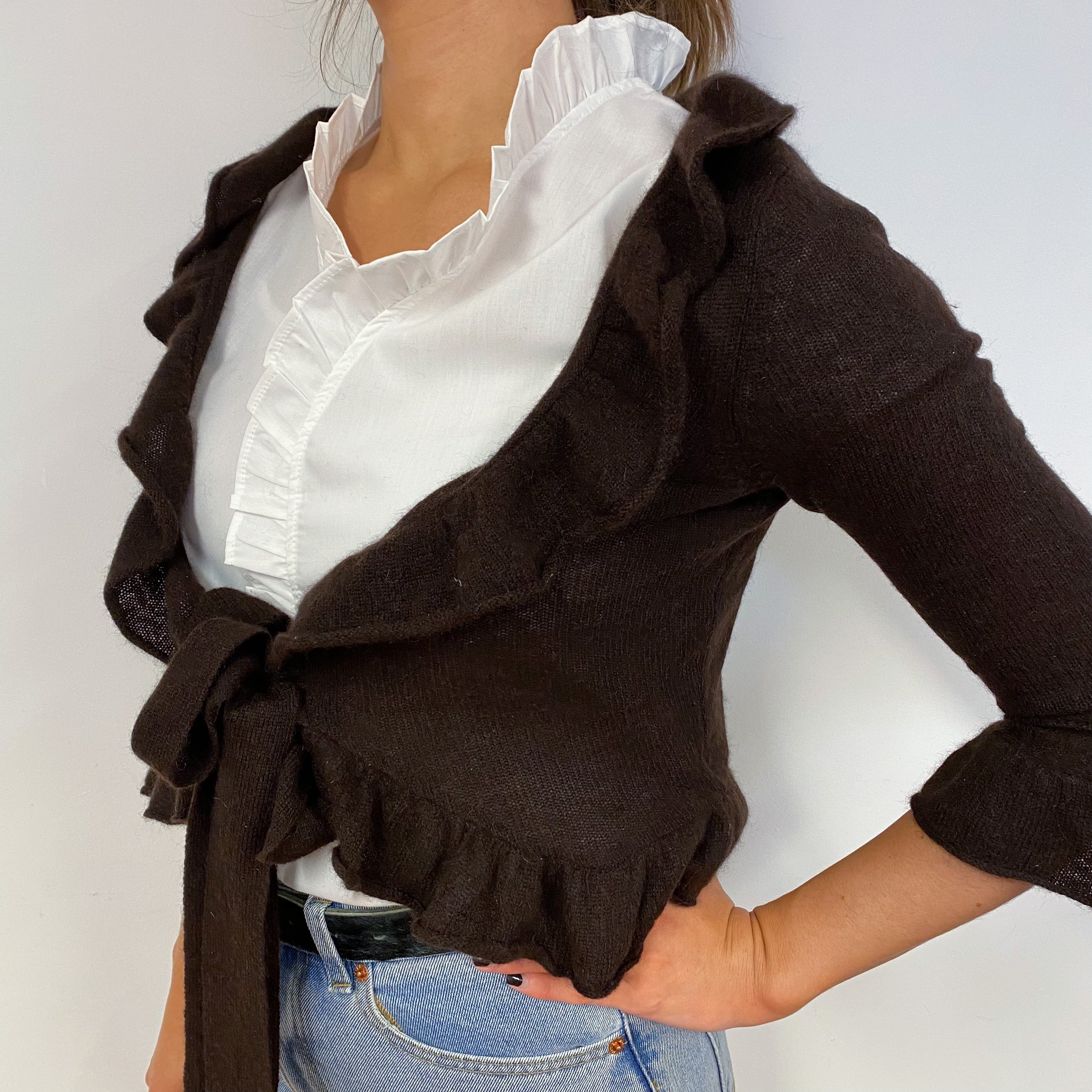 Juicy Couture Chocolate Brown Cashmere Cardigan Small