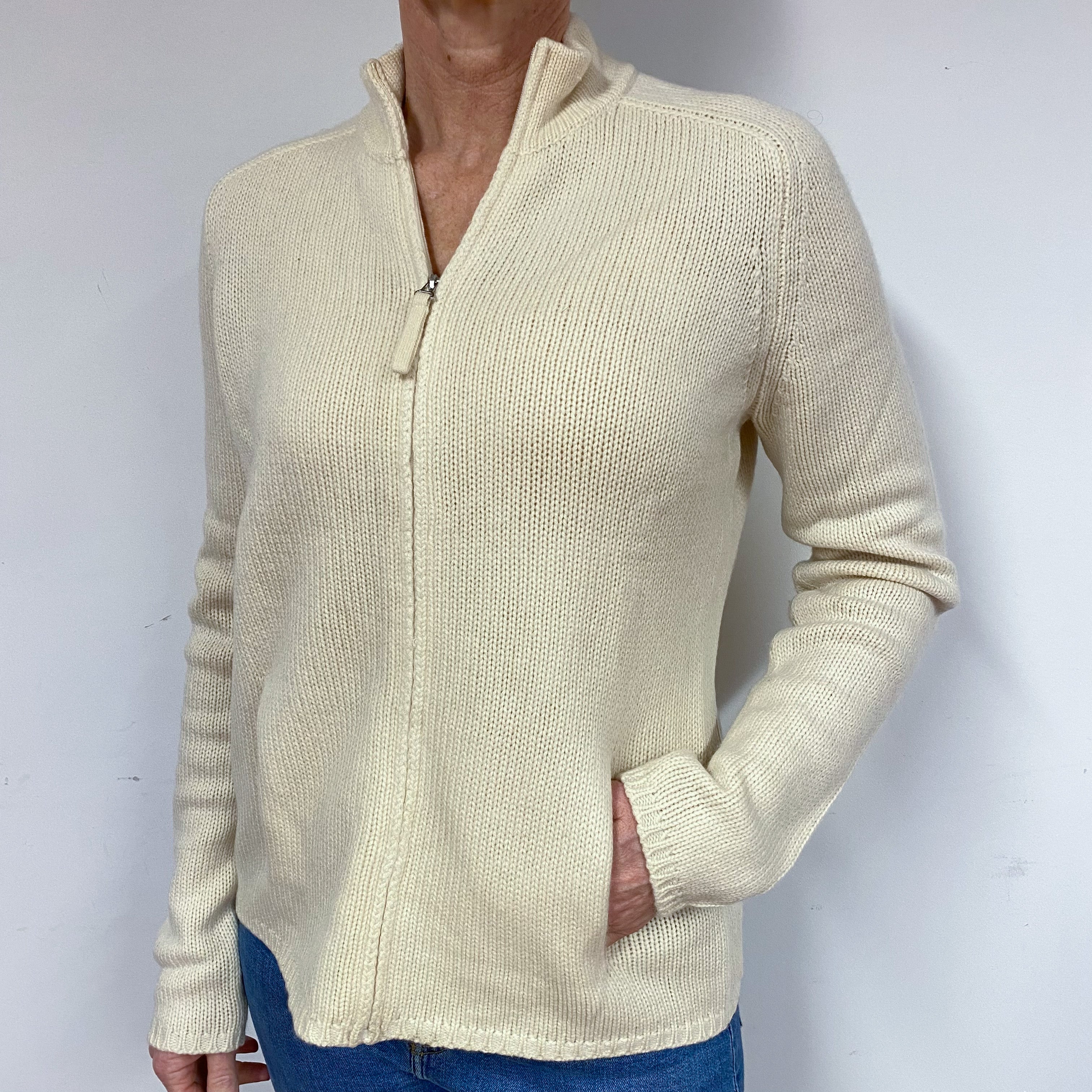 Vanilla Cream Cashmere Cardigan Medium