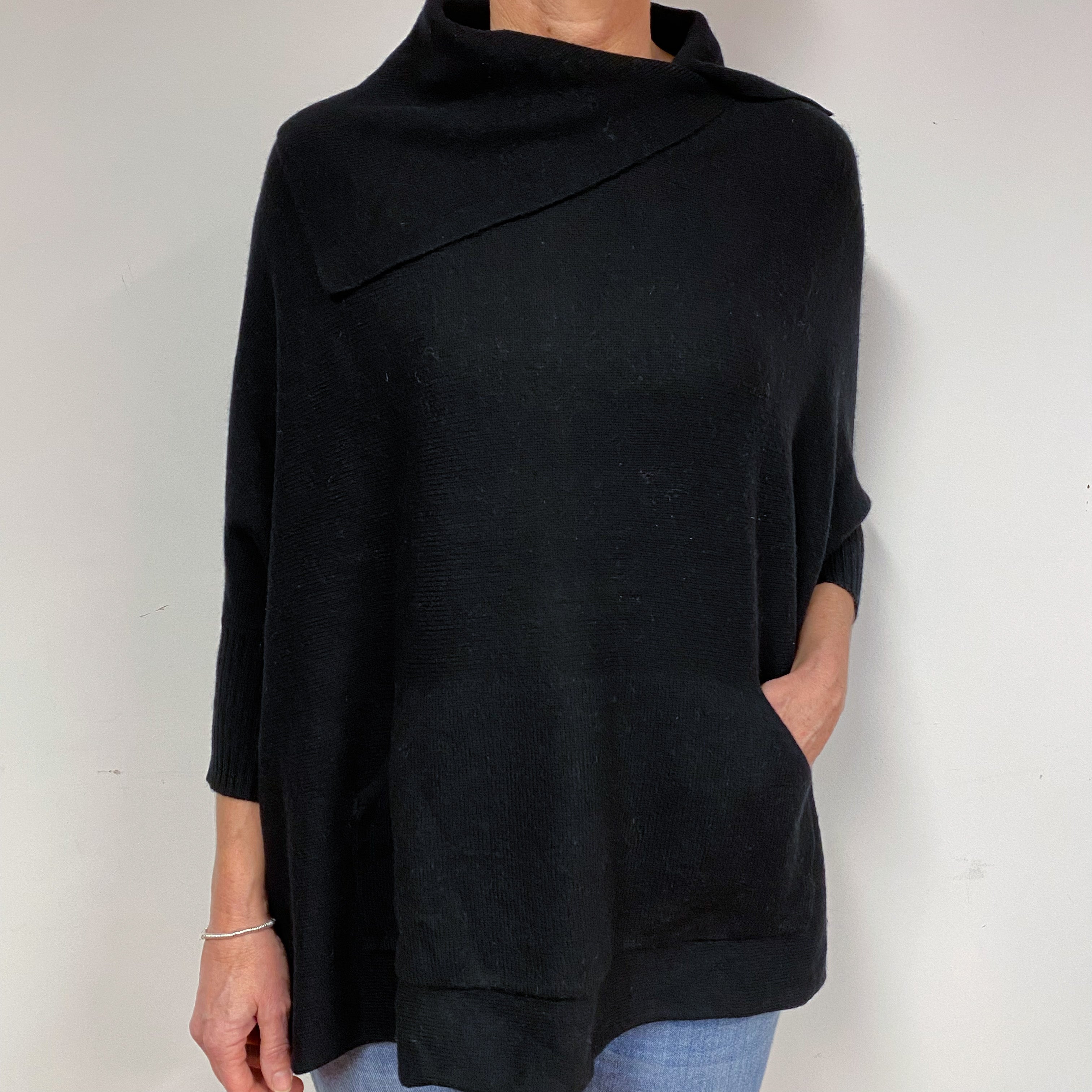 Black Cashmere Polo Neck Jumper
