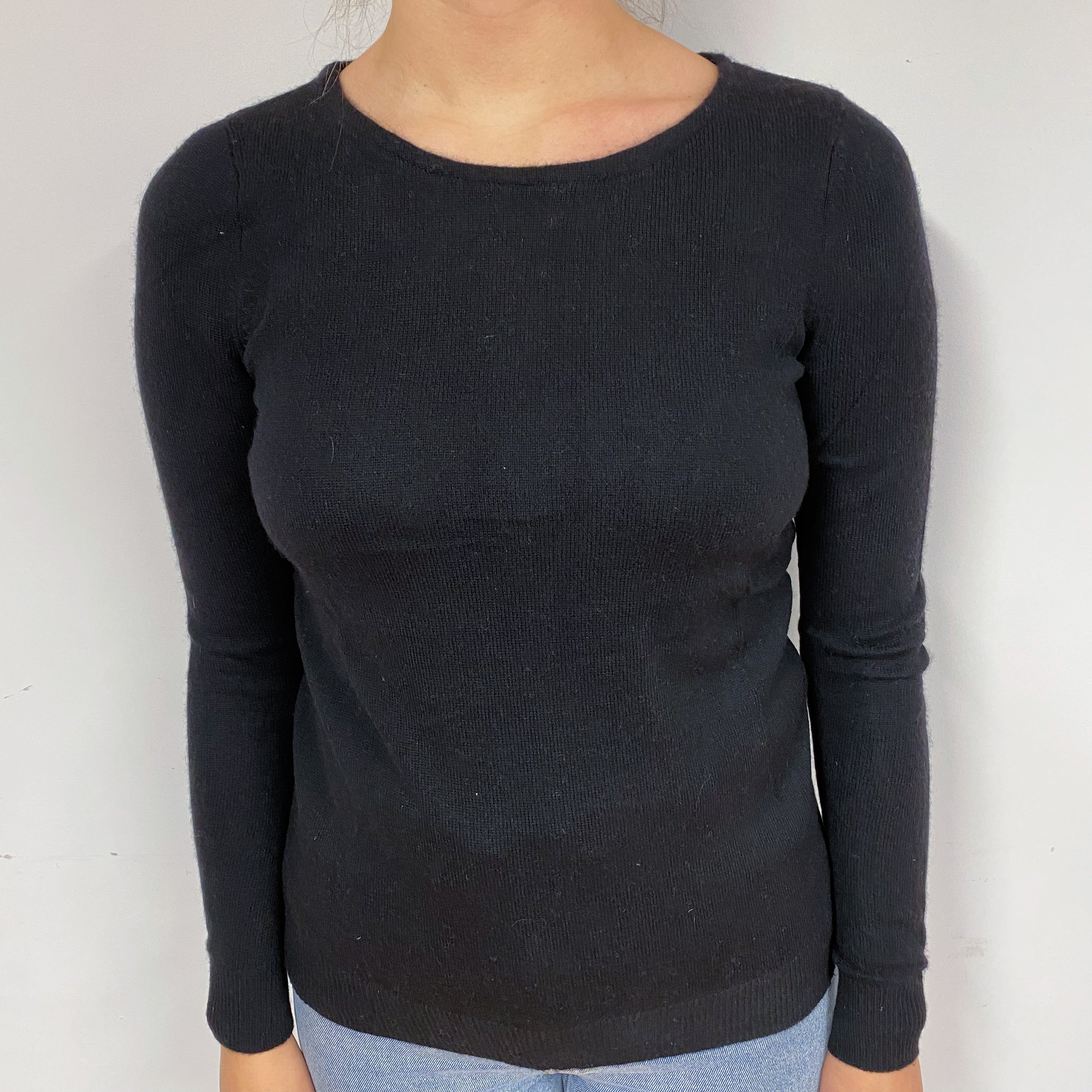 Black Cashmere Crew Neck Jumper Small