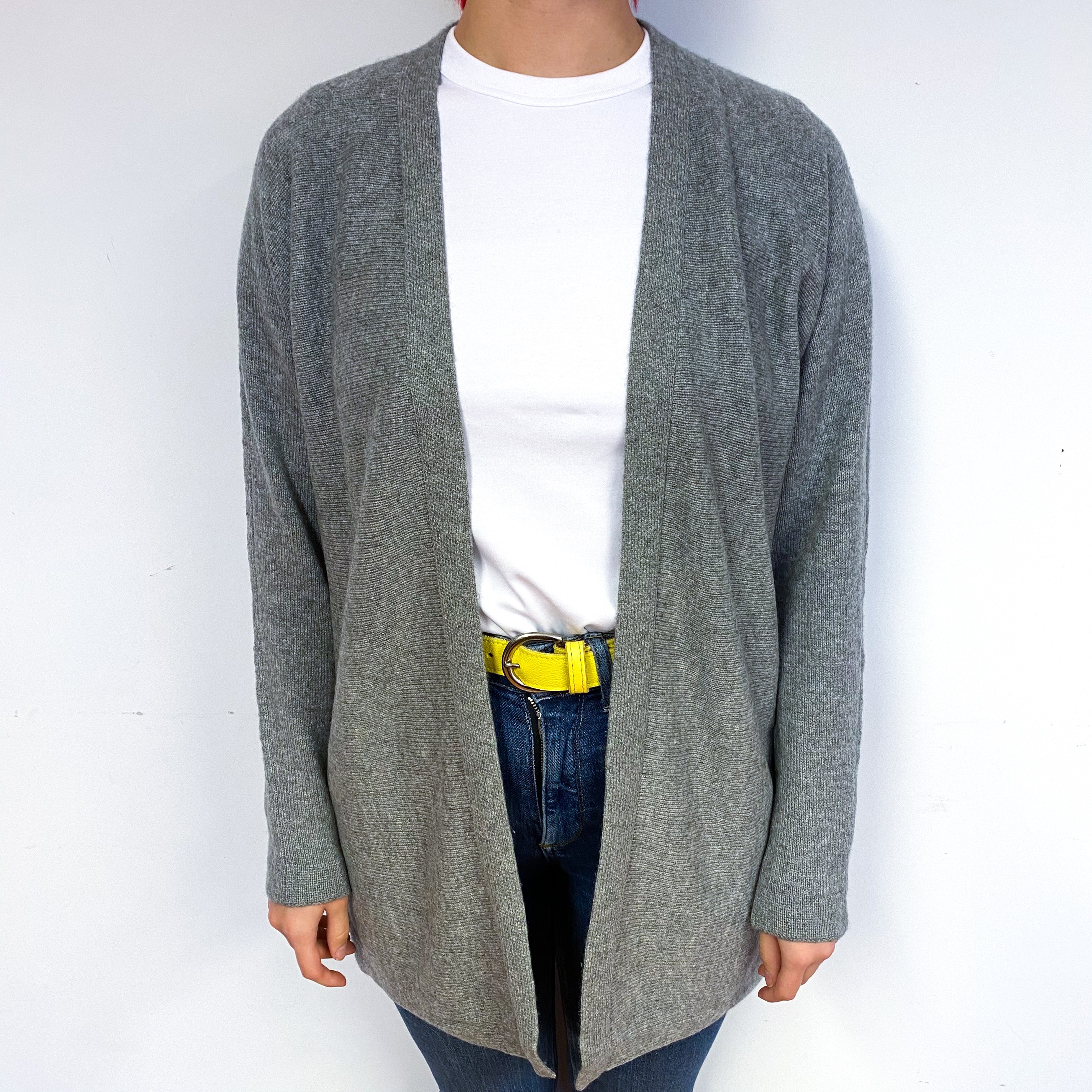 Theory Steel Grey Cashmere Edge to Edge Cardigan Small