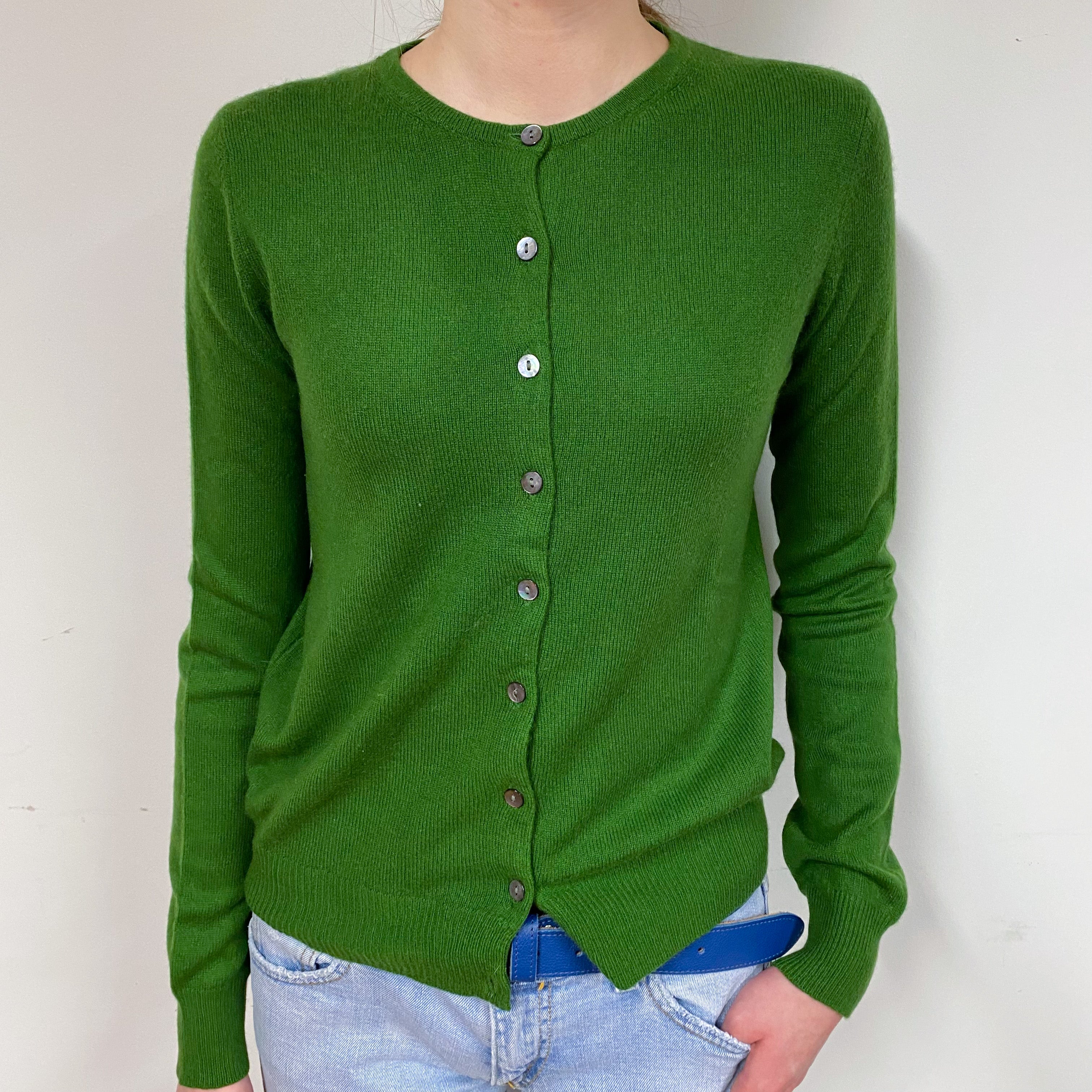 Shamrock Green Cashmere Cardigan Extra Small