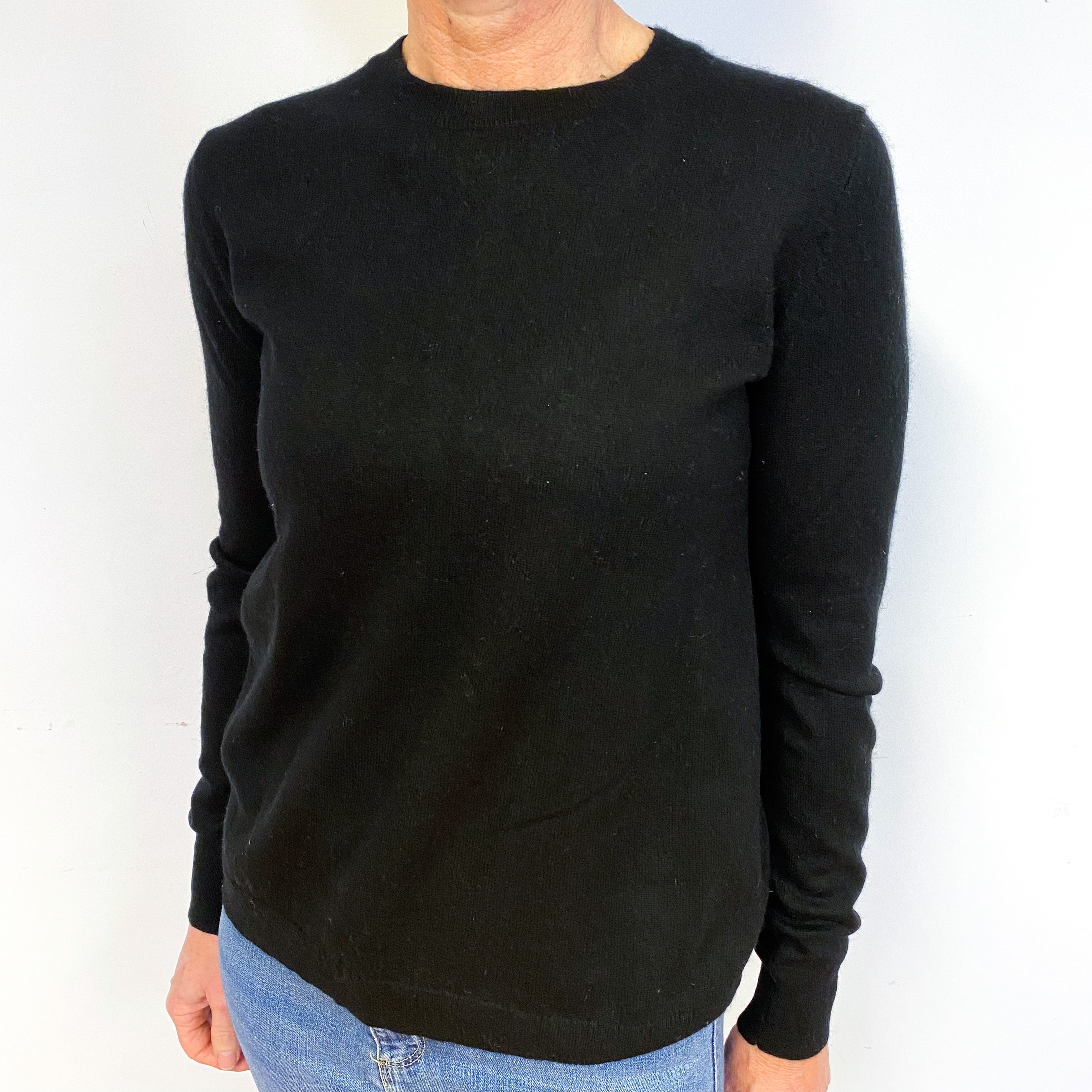 Black Cashmere Crew Neck Jumper Medium
