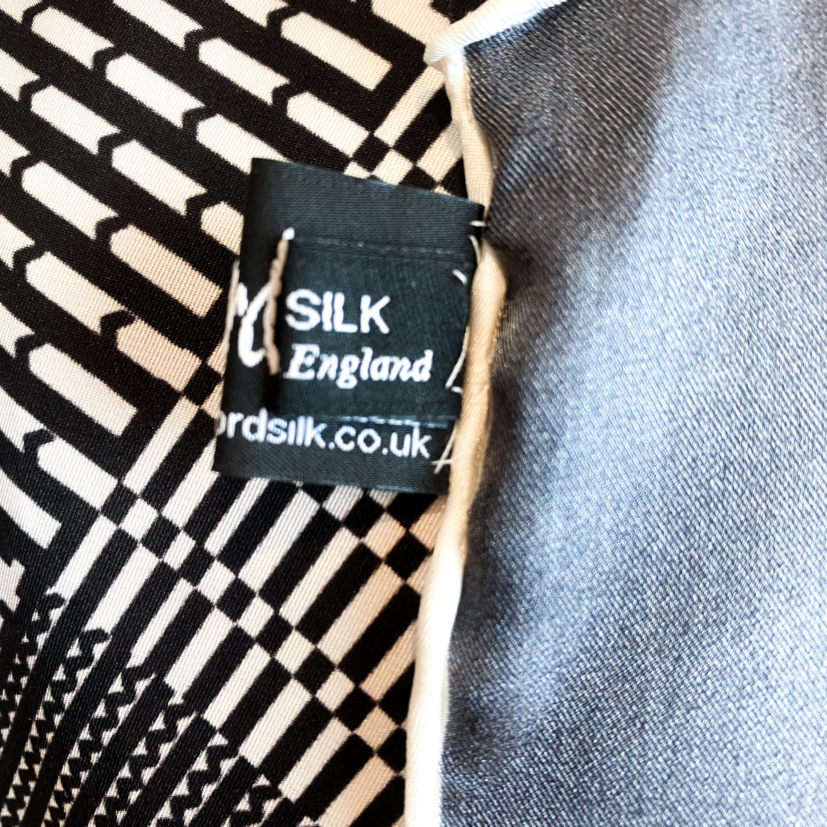Beckford Silk Monochrome Vintage Silk Scarf