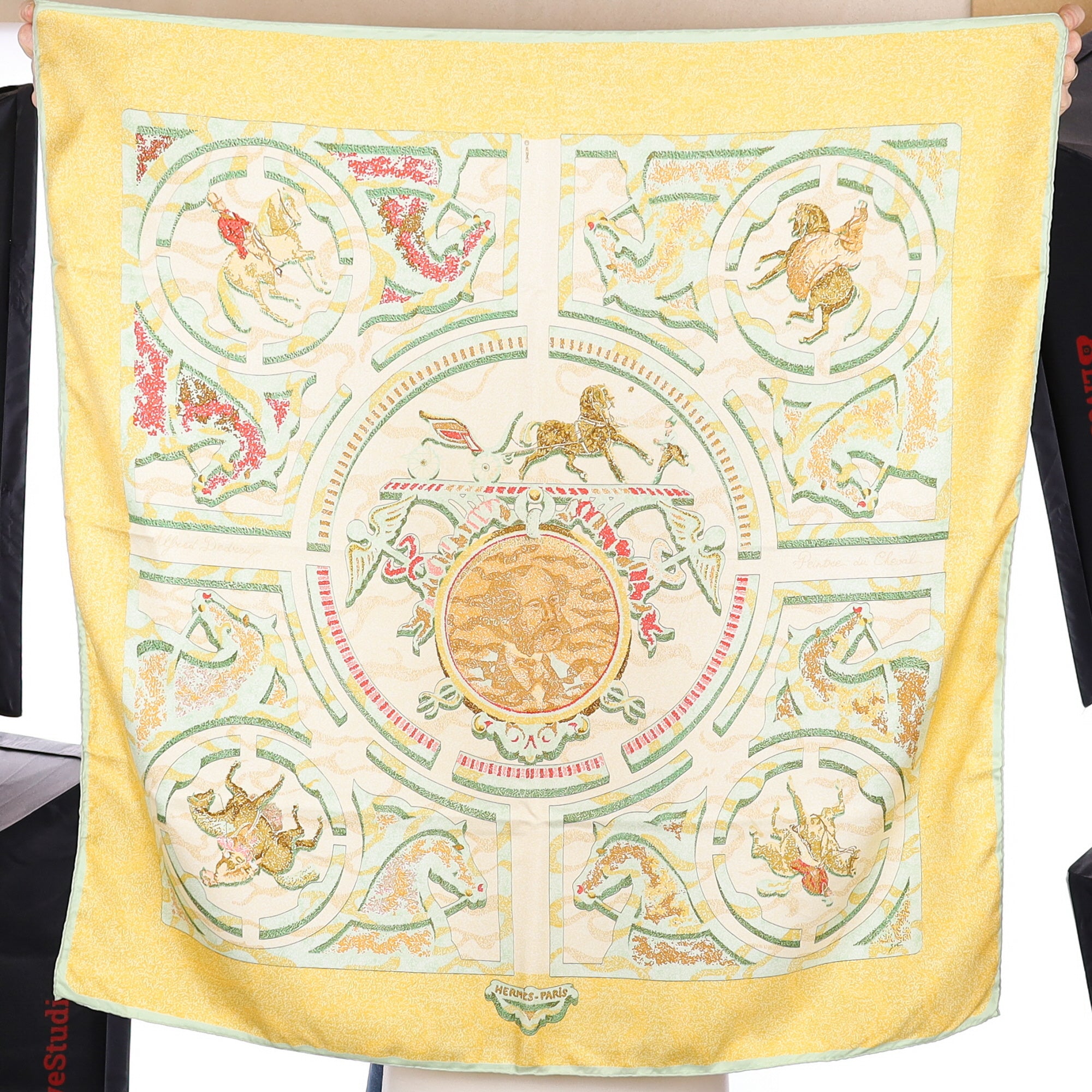 Hermès Peintre du Cheval Silk Scarf