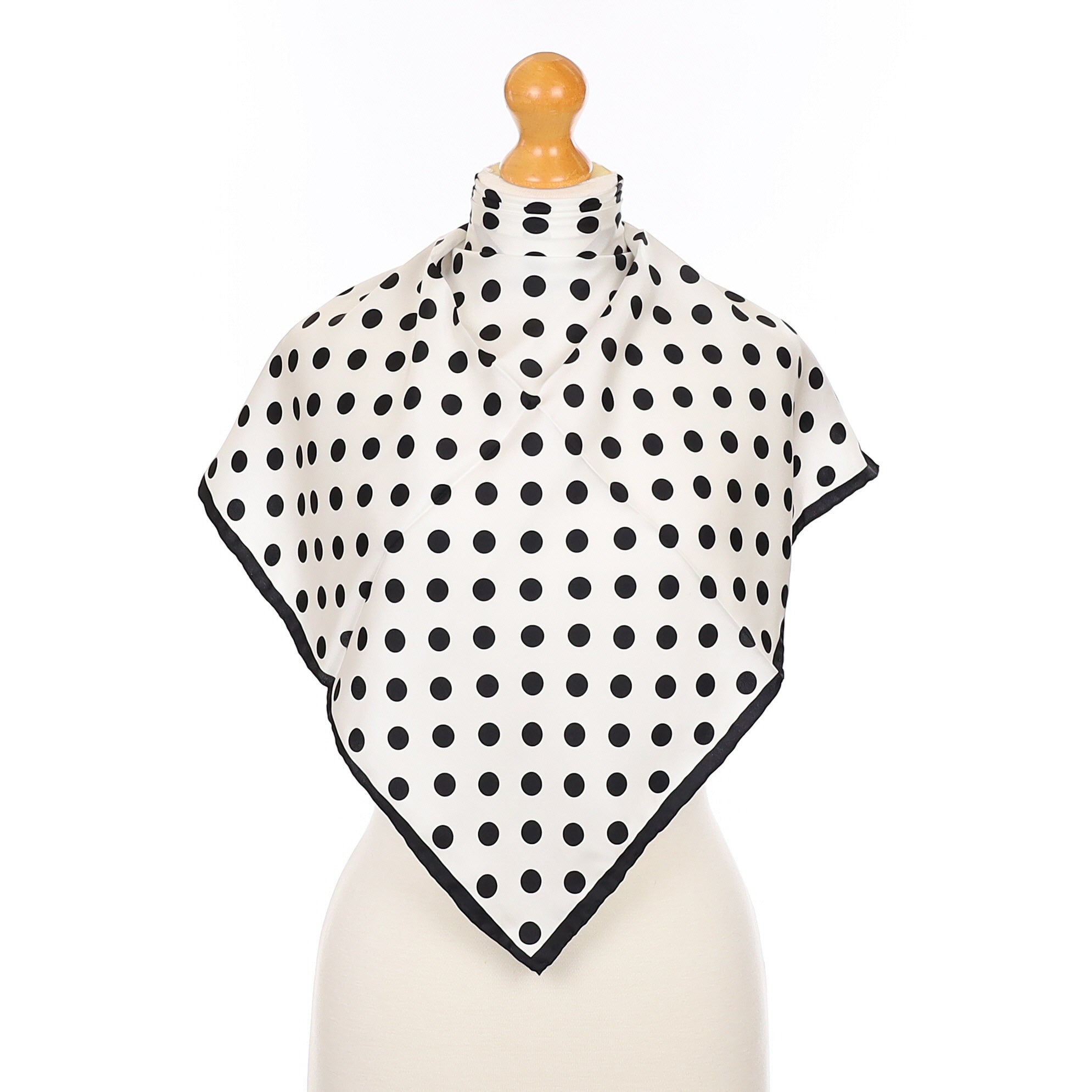 Fraas Spotty Black and White Silk Scarf