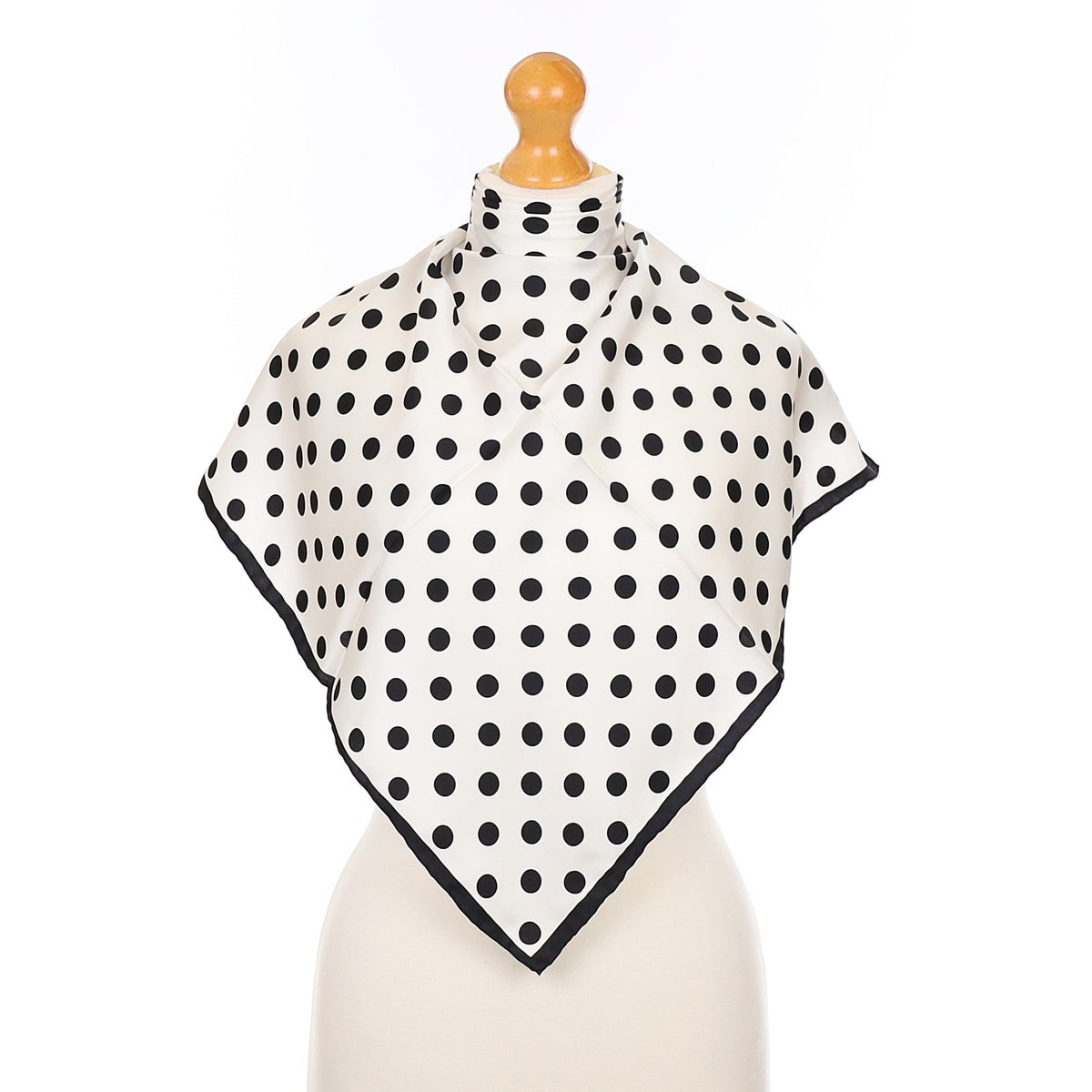 Fraas Spotty Black and White Silk Scarf