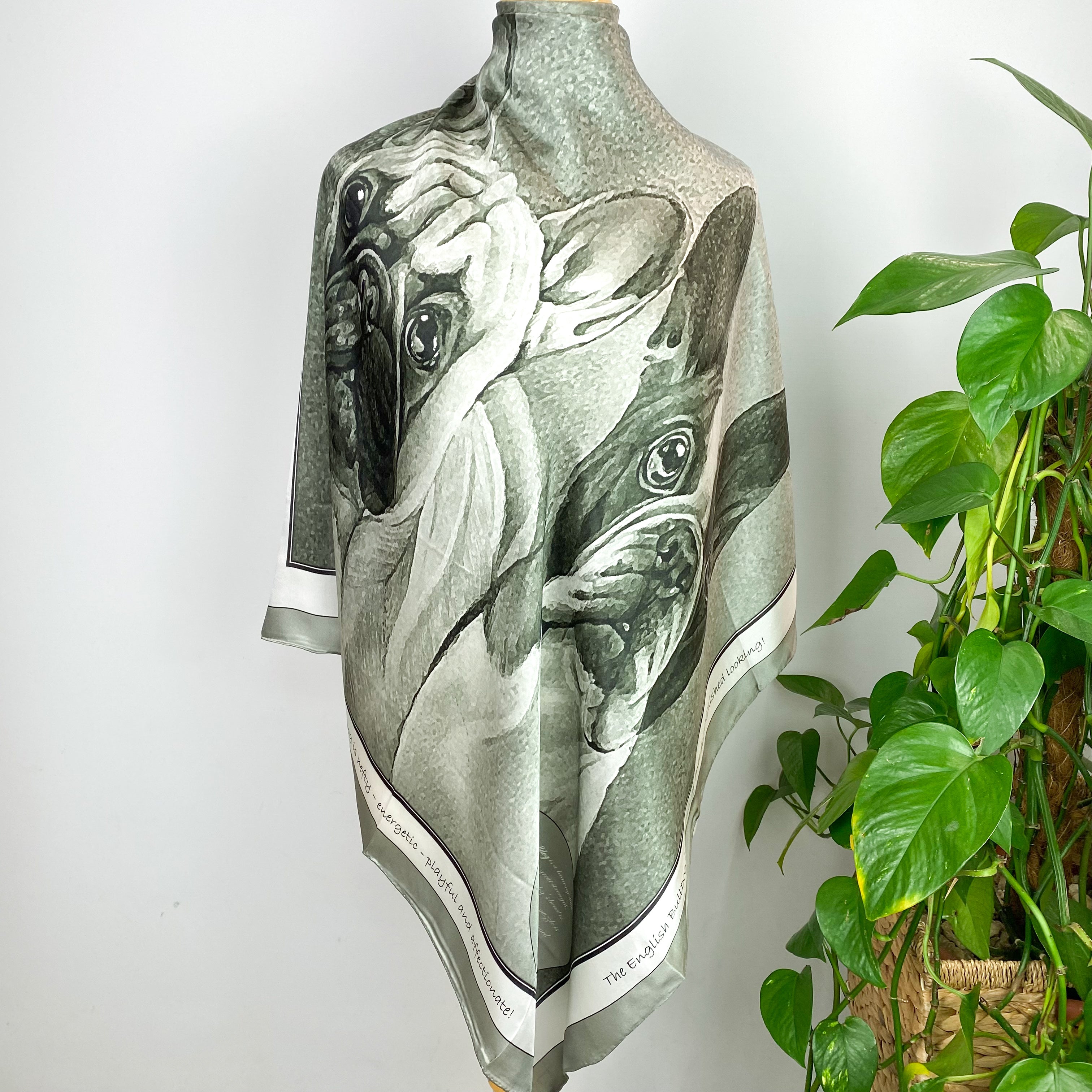Brand New English Bulldog Silk Scarf