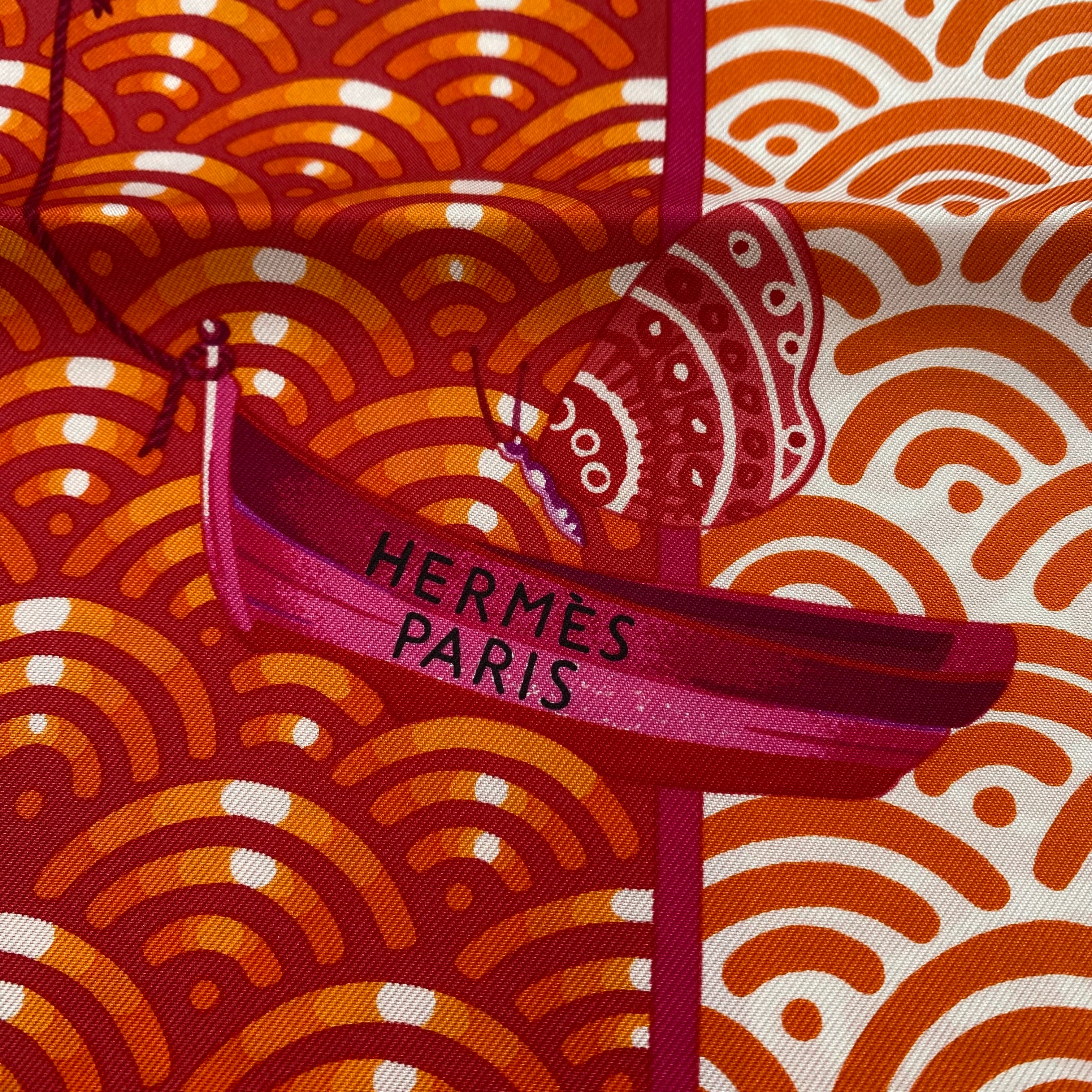 Brand New Boxed Hermès Bateau Fleuri Silk Scarf Quite Rare
