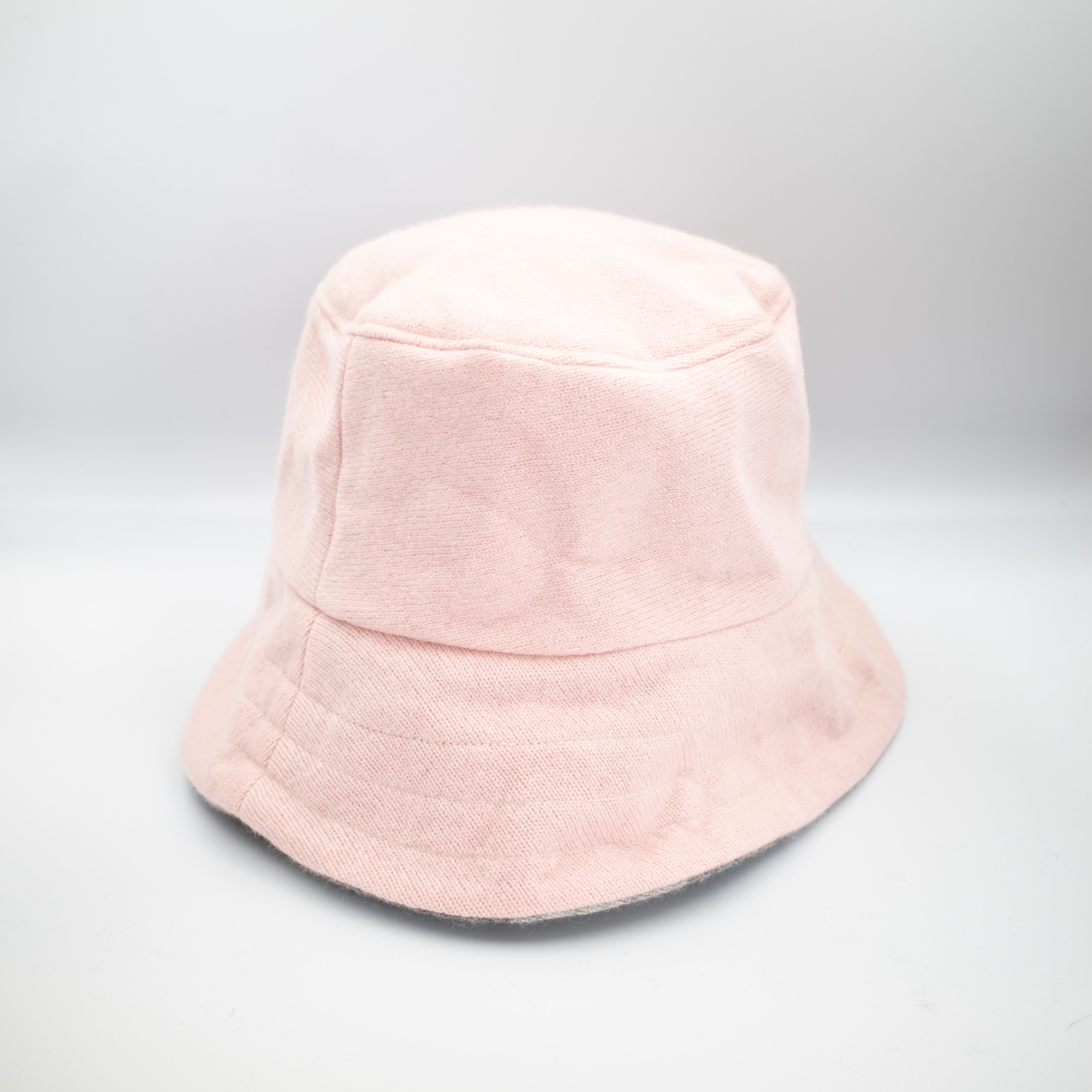 Carnation Pink Reversible Cashmere Bucket Hat Large
