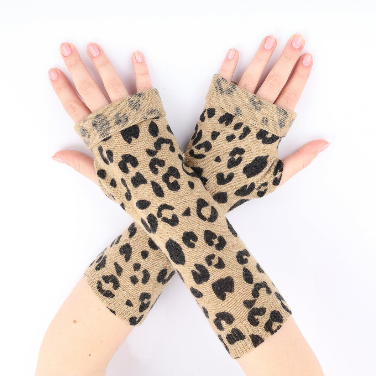 Leopard Print Fingerless Gloves
