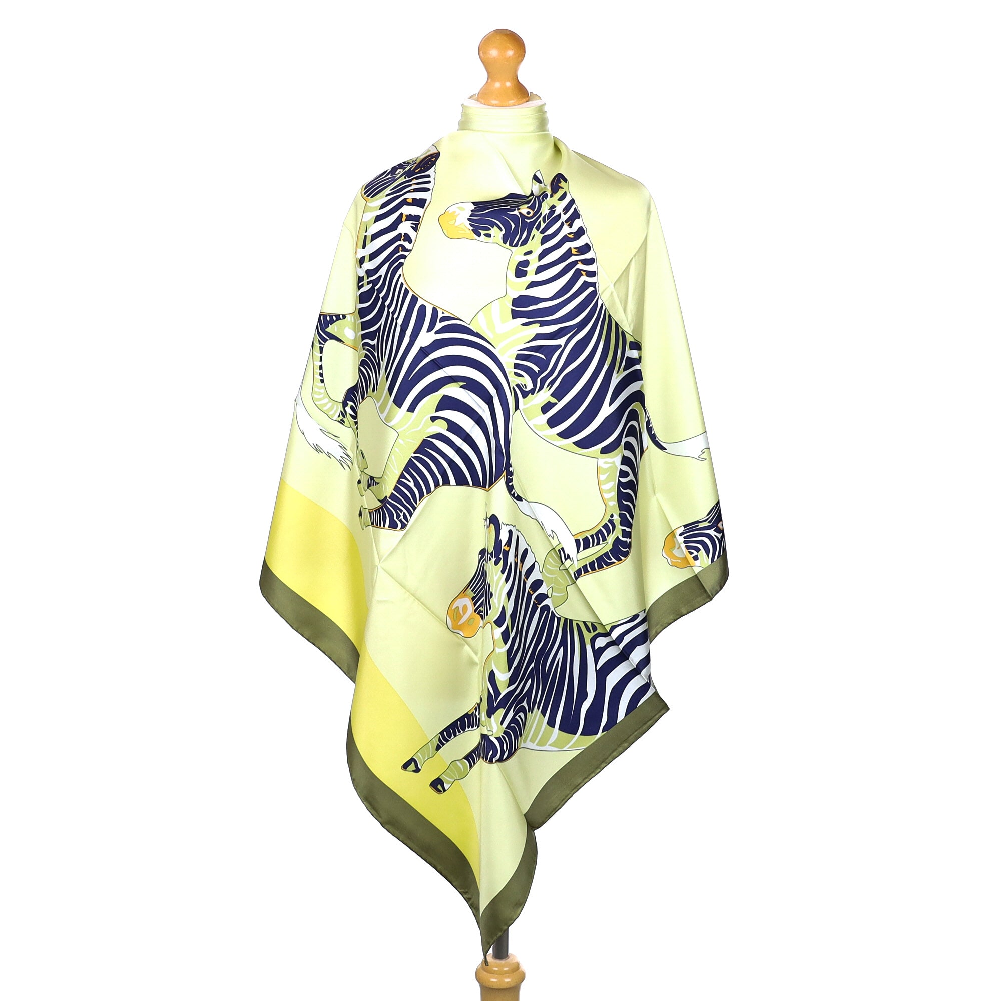 Brand New Green Zebra Silk Scarf