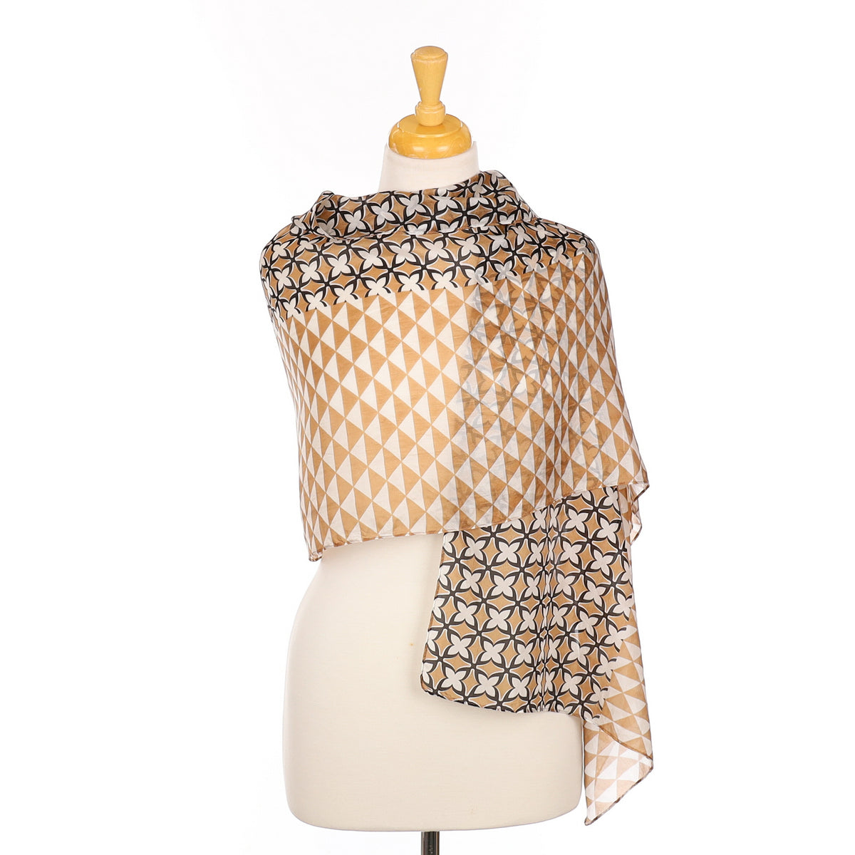 Linea Neutral Wrap Style Silk Scarf