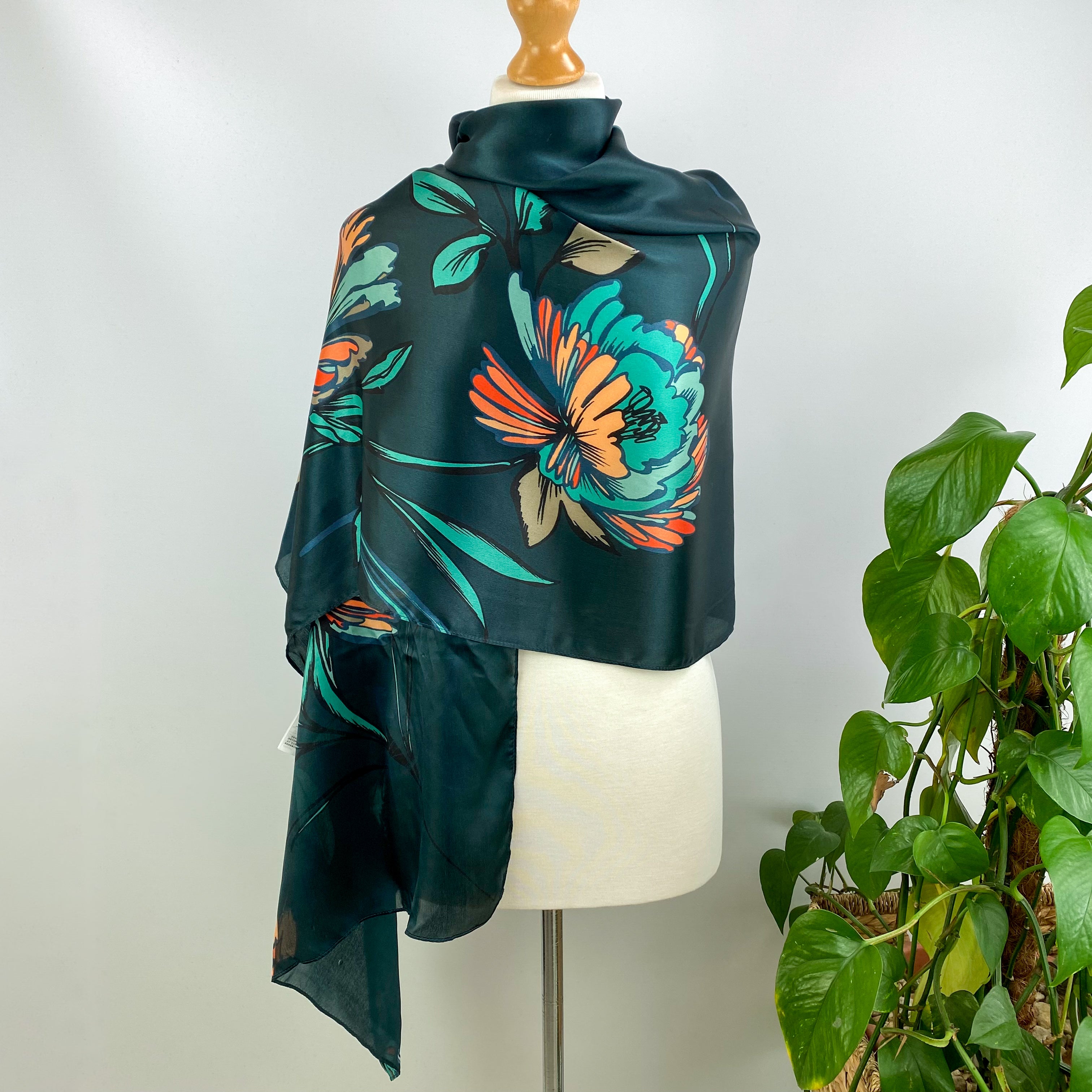 Jigsaw Floral Wrap Style Silk Scarf