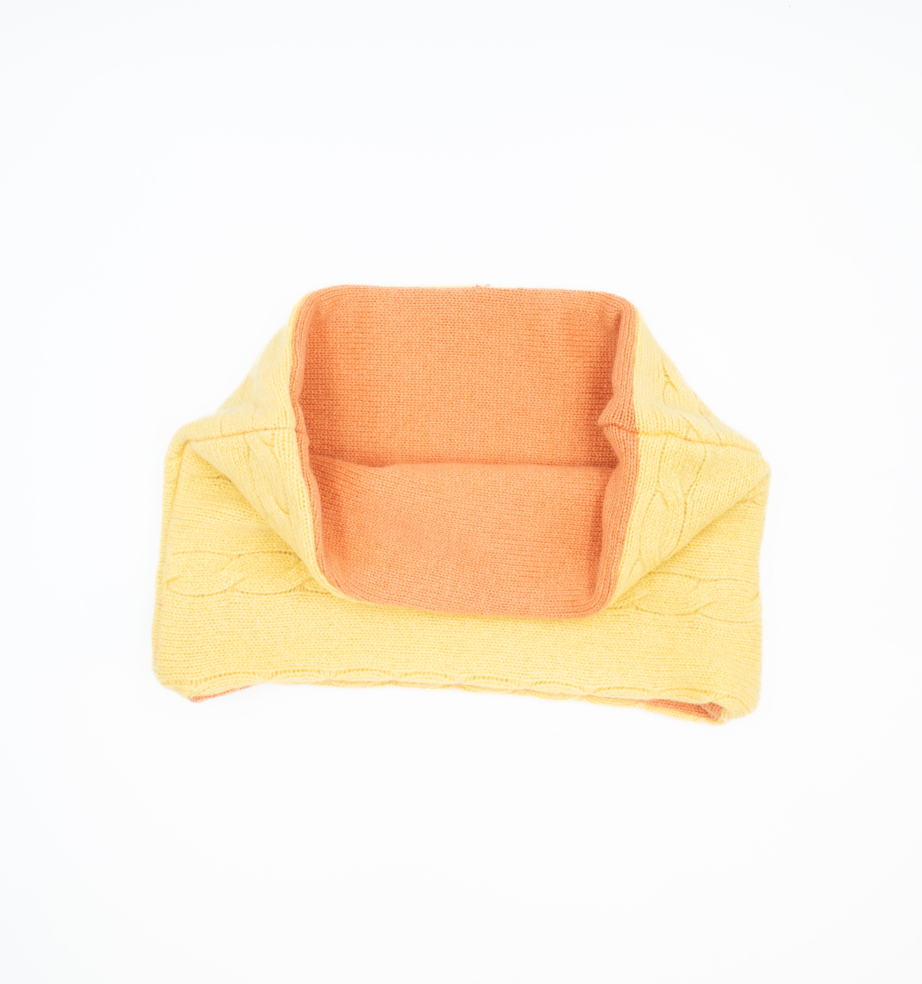 Custard Yellow Cable and Orange Neck Warmer