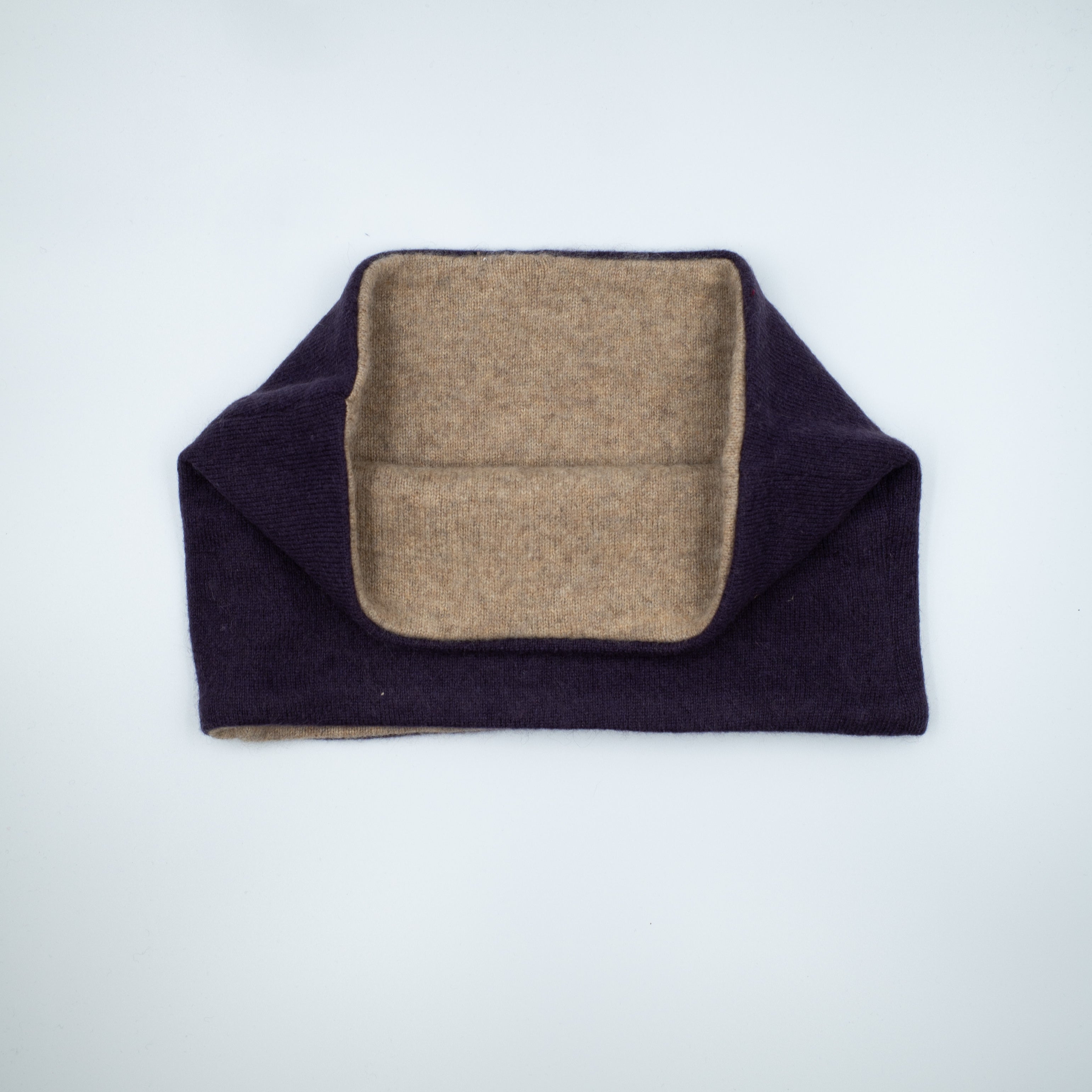 Men’s Blueberry Purple and Taupe Cashmere Neck Warmer