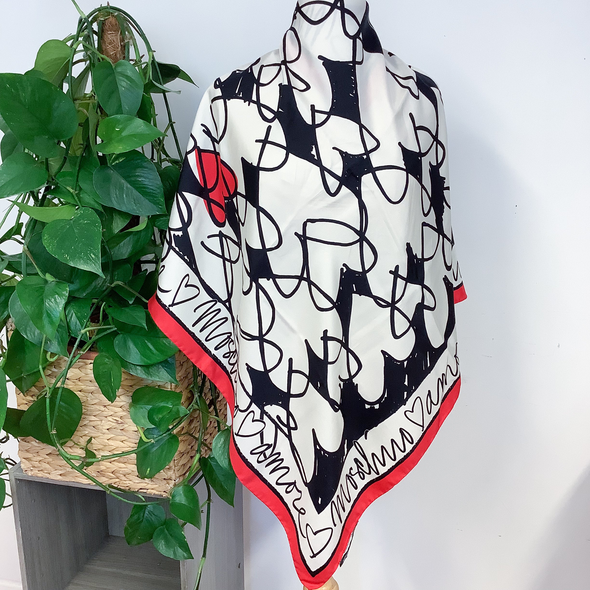Large Moschino Italian Silk Scarf