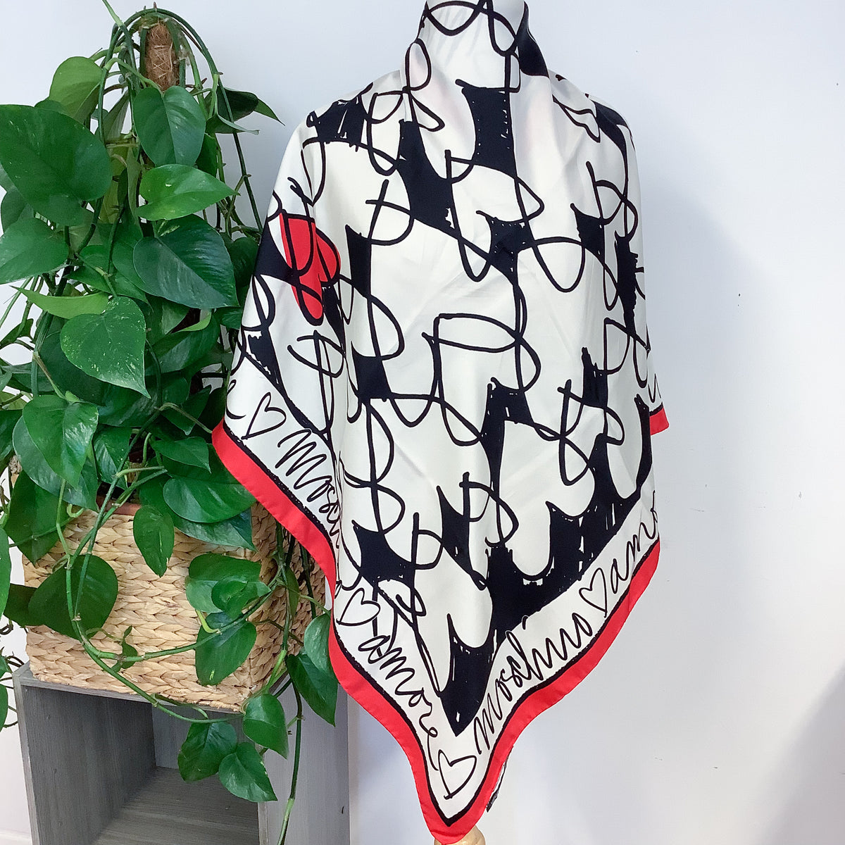 Large Moschino Italian Silk Scarf