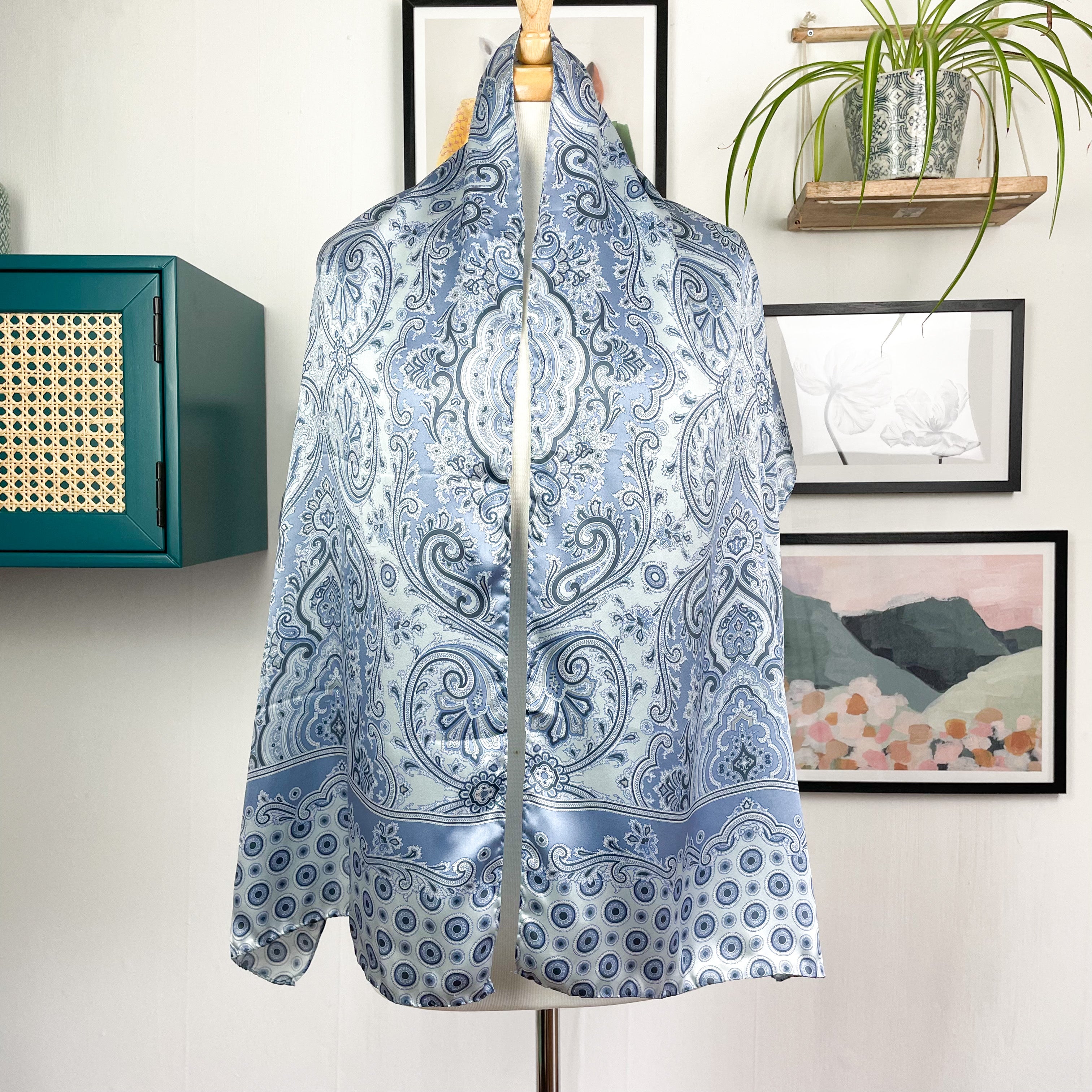 Jaeger Paisley Long Silk Scarf